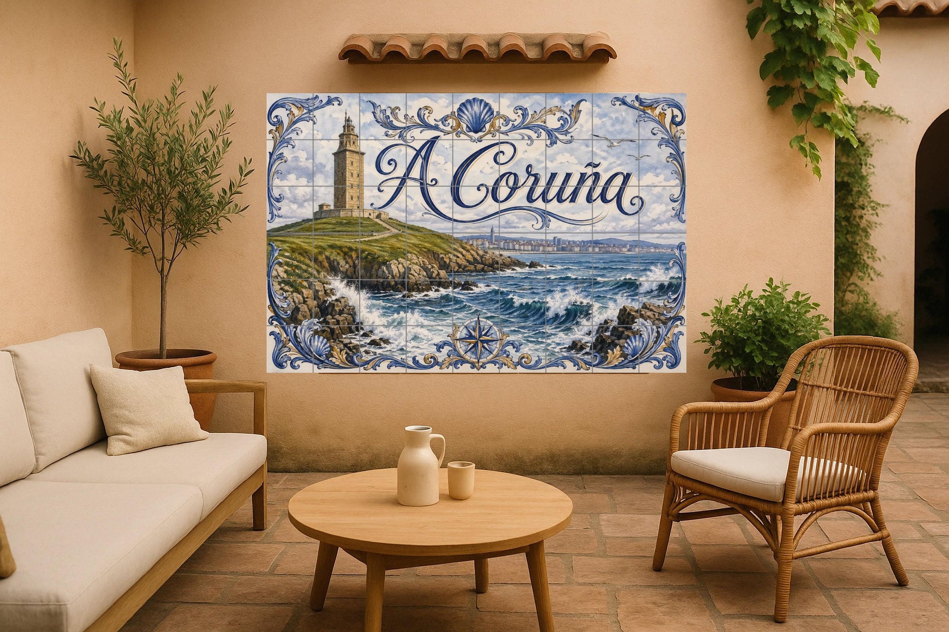 Torre di Hércules di a Coruña, decoración — Murale di Monumenti, Arte da Parete in Ceramica