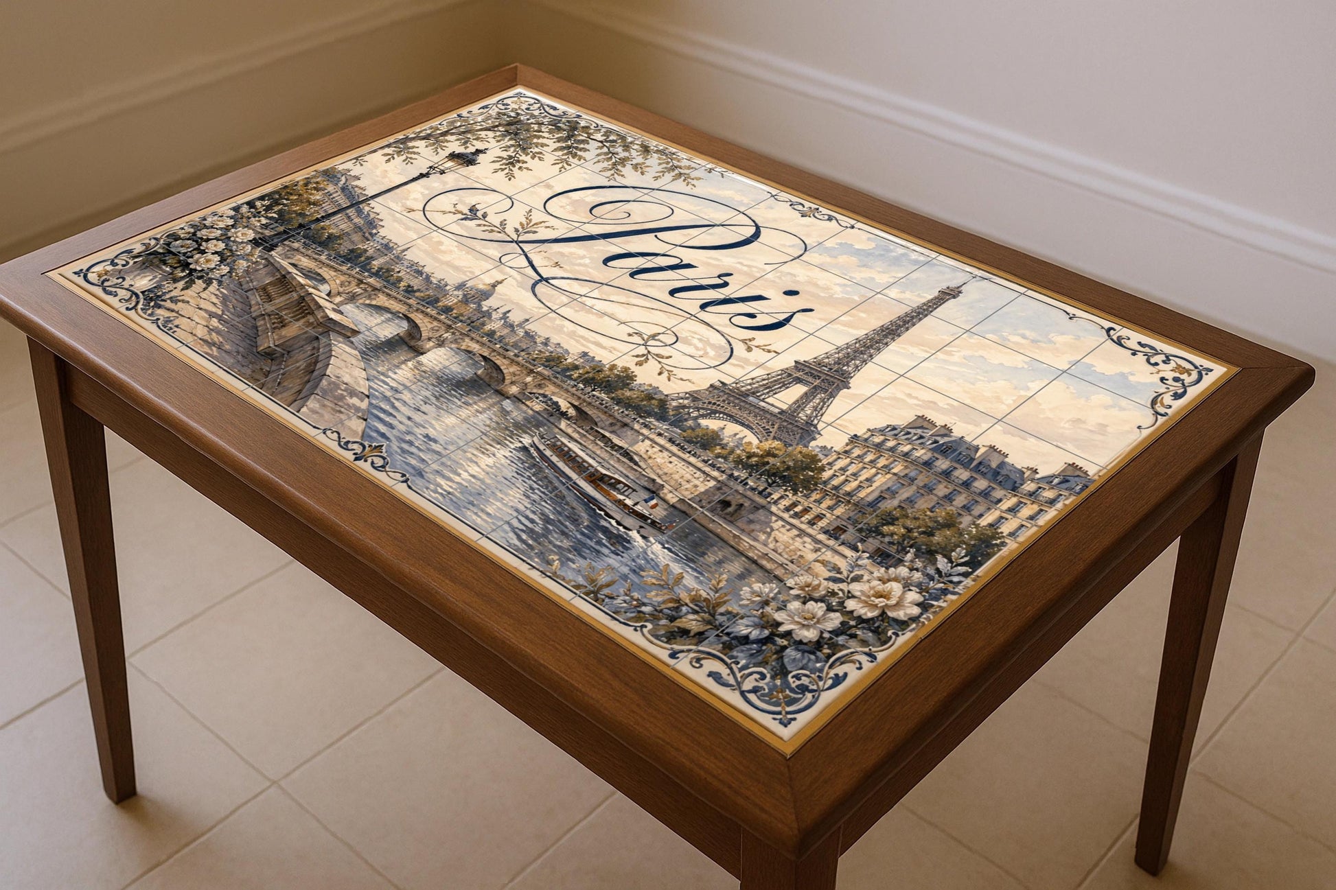 Fresque en Carrelage La Torre Eiffel de París, decoración románti — Fresque de Monument