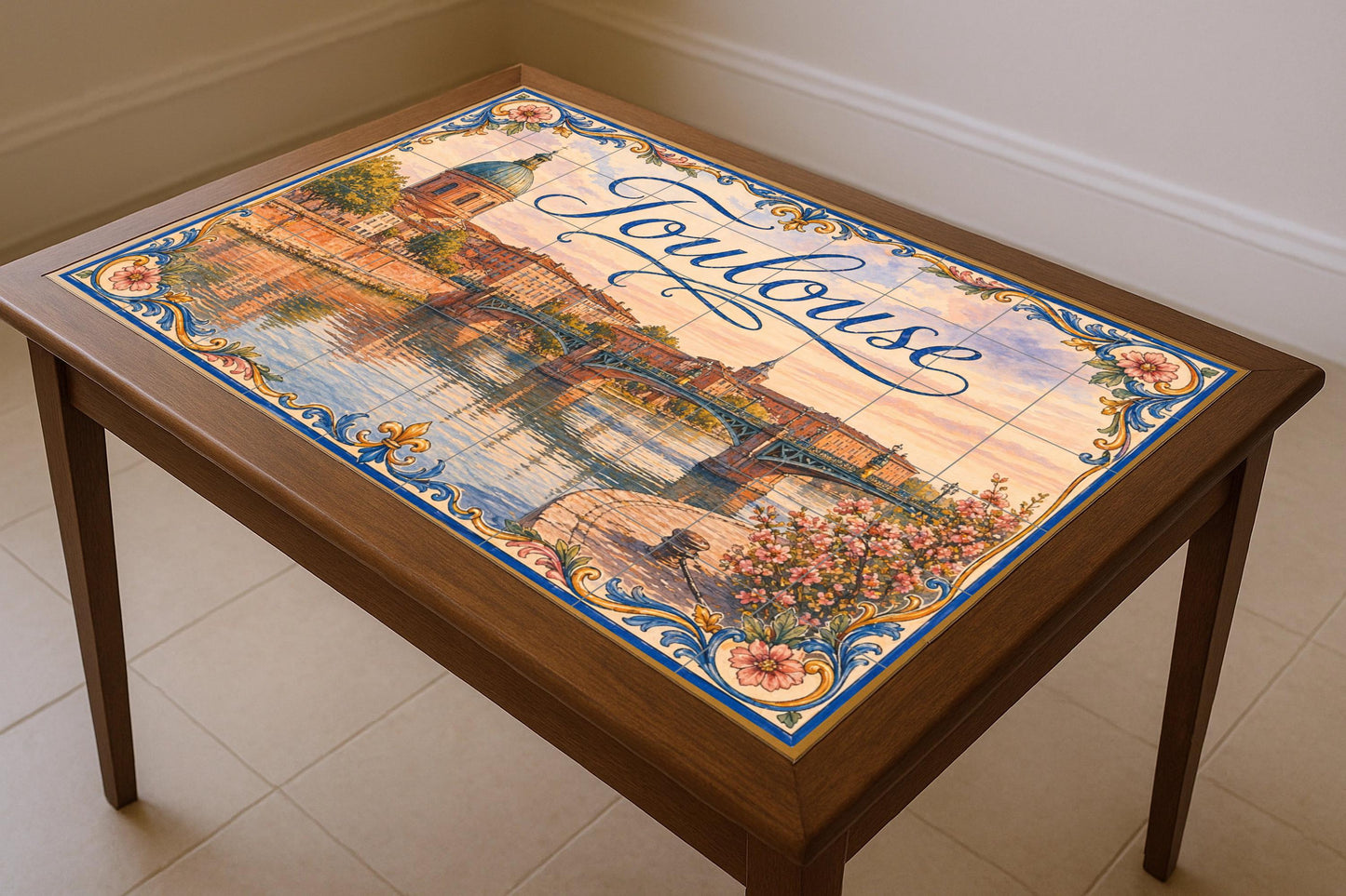 Toulouse, decoración de pared ribereña franc · Keramik-Wandbild — Reise-Wanddekor