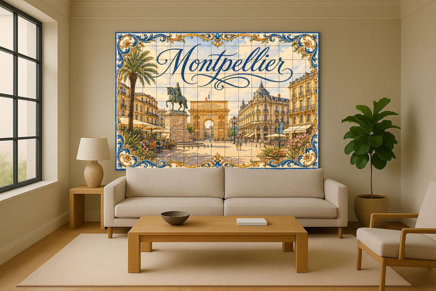 Montpellier, arte mural del sur de Francia i — Landmark Mural · Tile Wall Art