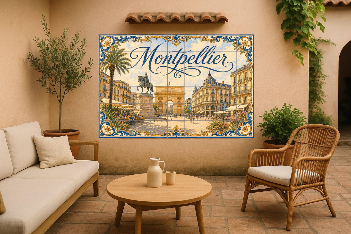 Montpellier, arte mural del sur de Francia i — Landmark Mural · Tile Wall Art