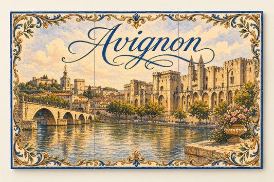 Mural de azulejos cerámicos de Aviñón, Arte mural de Provenza Francia…