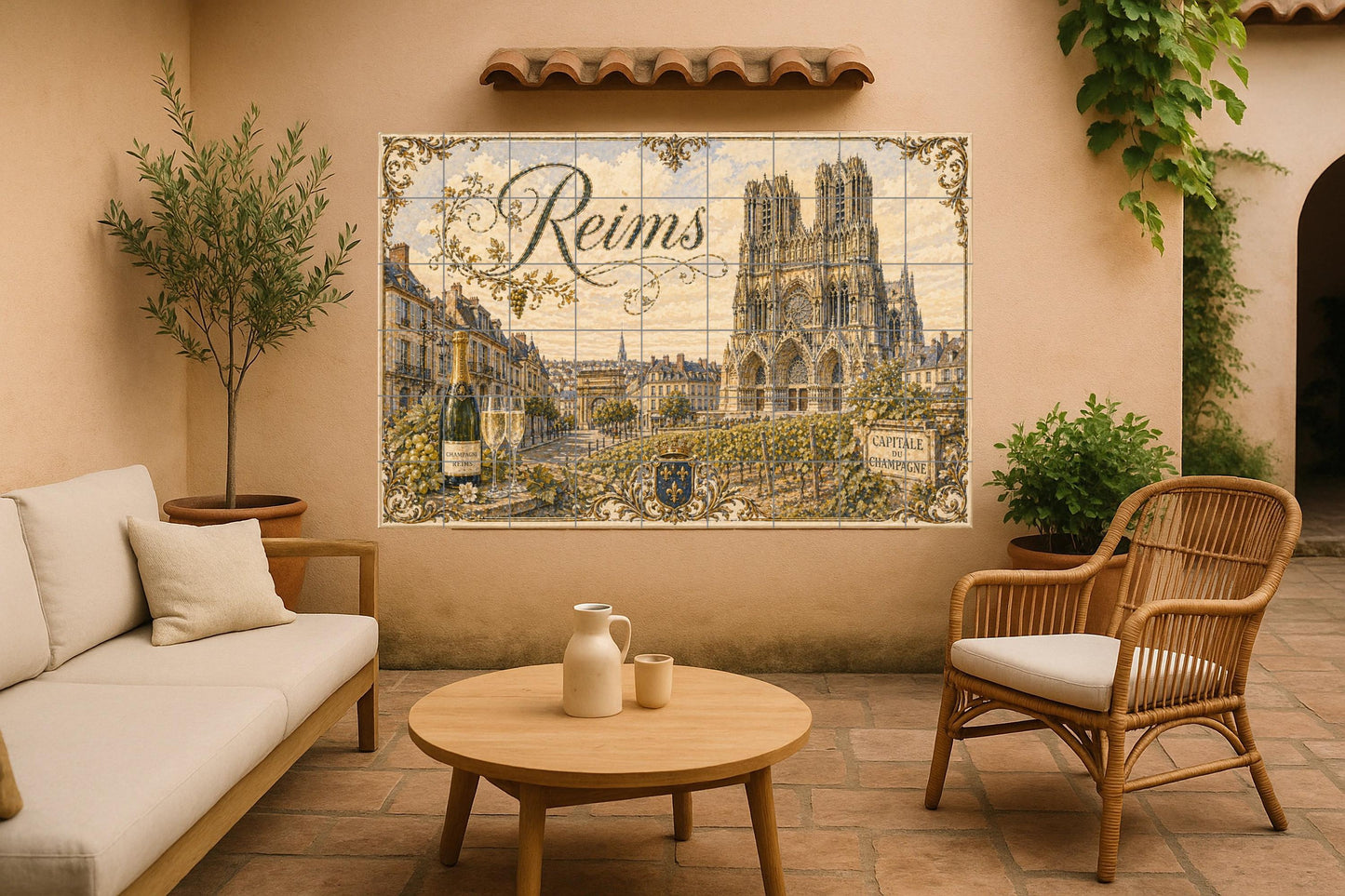 Colmar, Art Mural of the Alsacia French co — City & Landmark Art · Ceramic Tile Mural