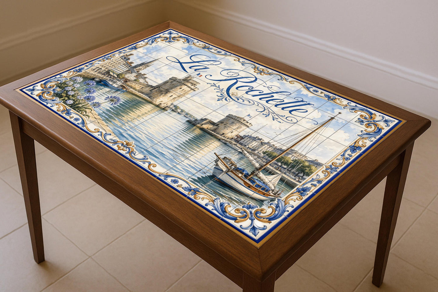 Rochelle, Kunst Wandbild Küsten Französisch — Küstenszene, Wandkunst aus Keramikfliesen