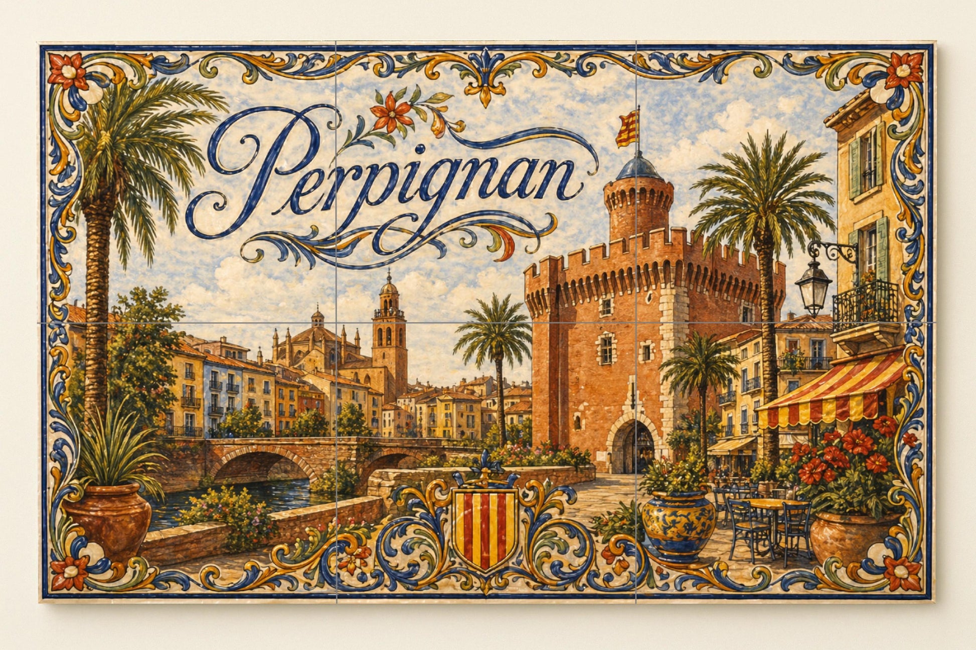 Perpiñán, Art Mural Méditerranéen Français co · Fresque Céramique — Fresque de Monument