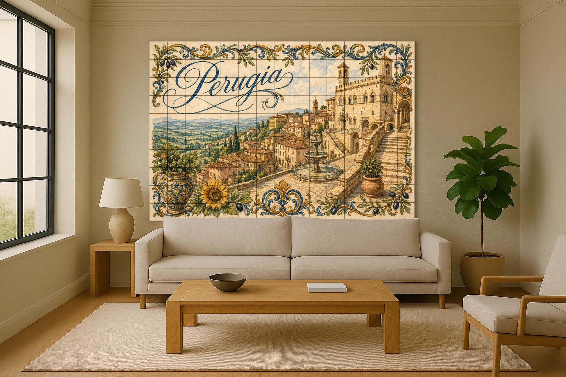 Perugia, Art Mural de Umbría Italienne avec — Art Populaire et Ornemental, Art Mural en Céramique