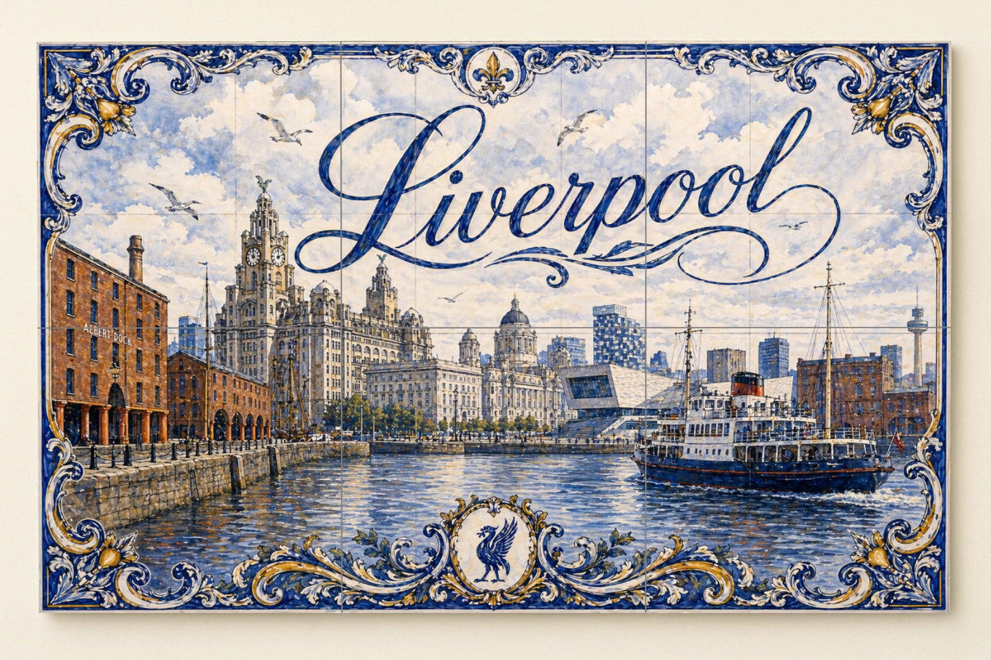 Liverpool, Angleterre, Art Mural de Albert · Fresque Céramique — Fresque de Monument