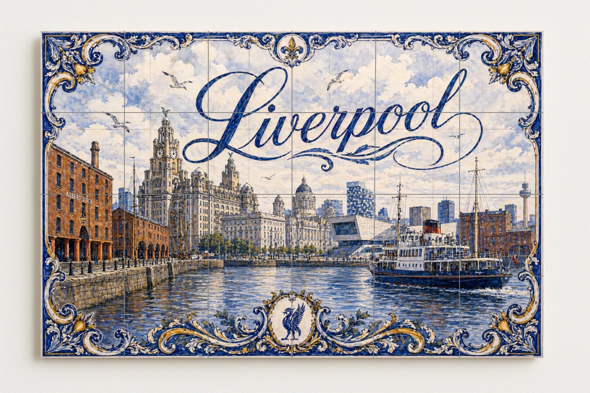 Liverpool, Angleterre, Art Mural de Albert · Fresque Céramique — Fresque de Monument