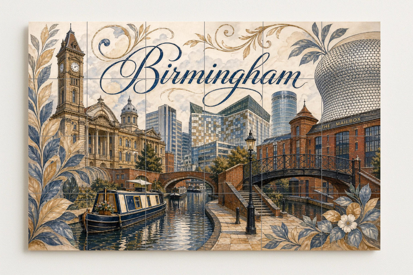 Mural de azulejos de cerámica de Birmingham, Inglaterra, arte mural…