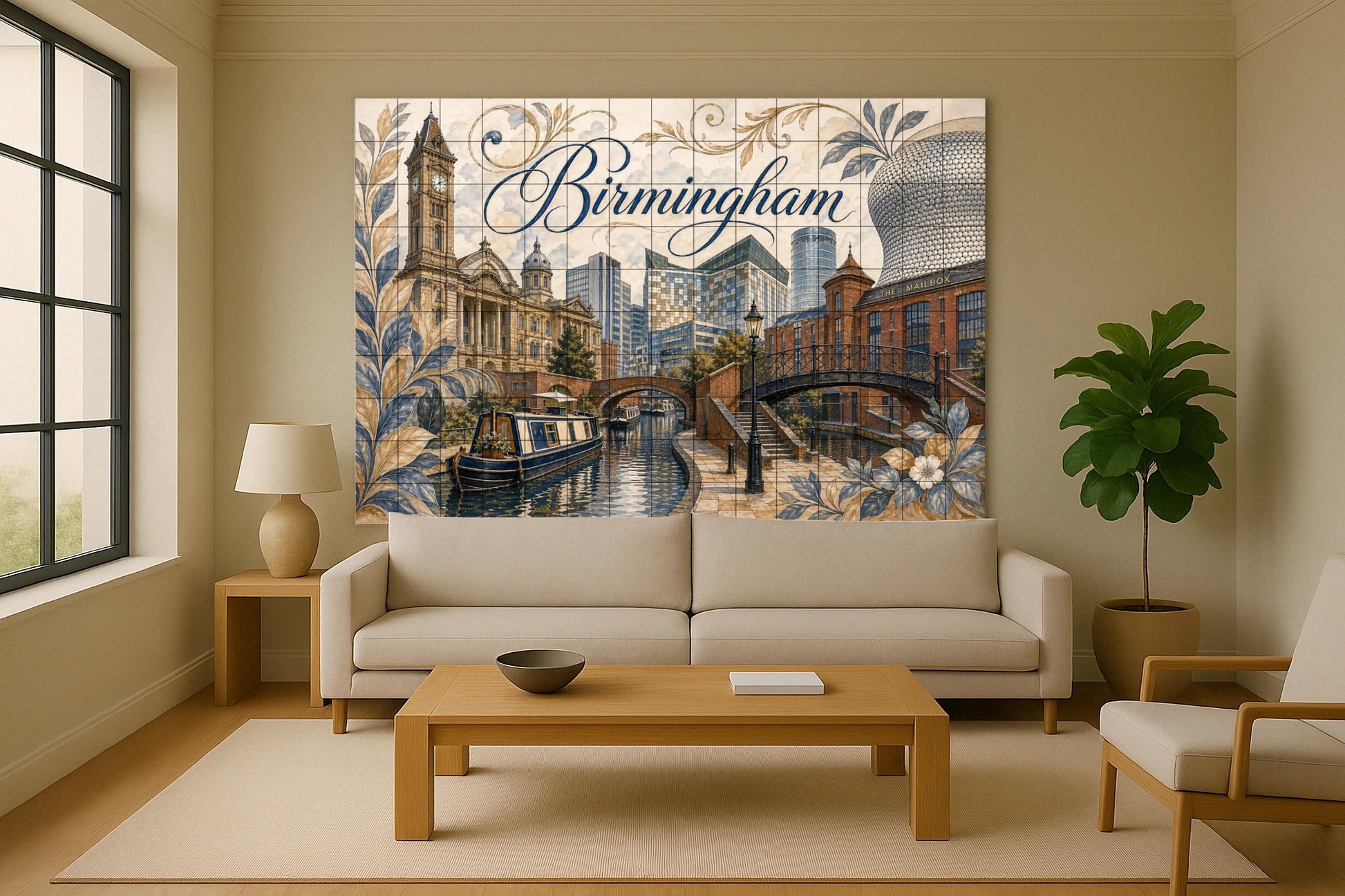 Mural de azulejos de cerámica de Birmingham, Inglaterra, arte mural…