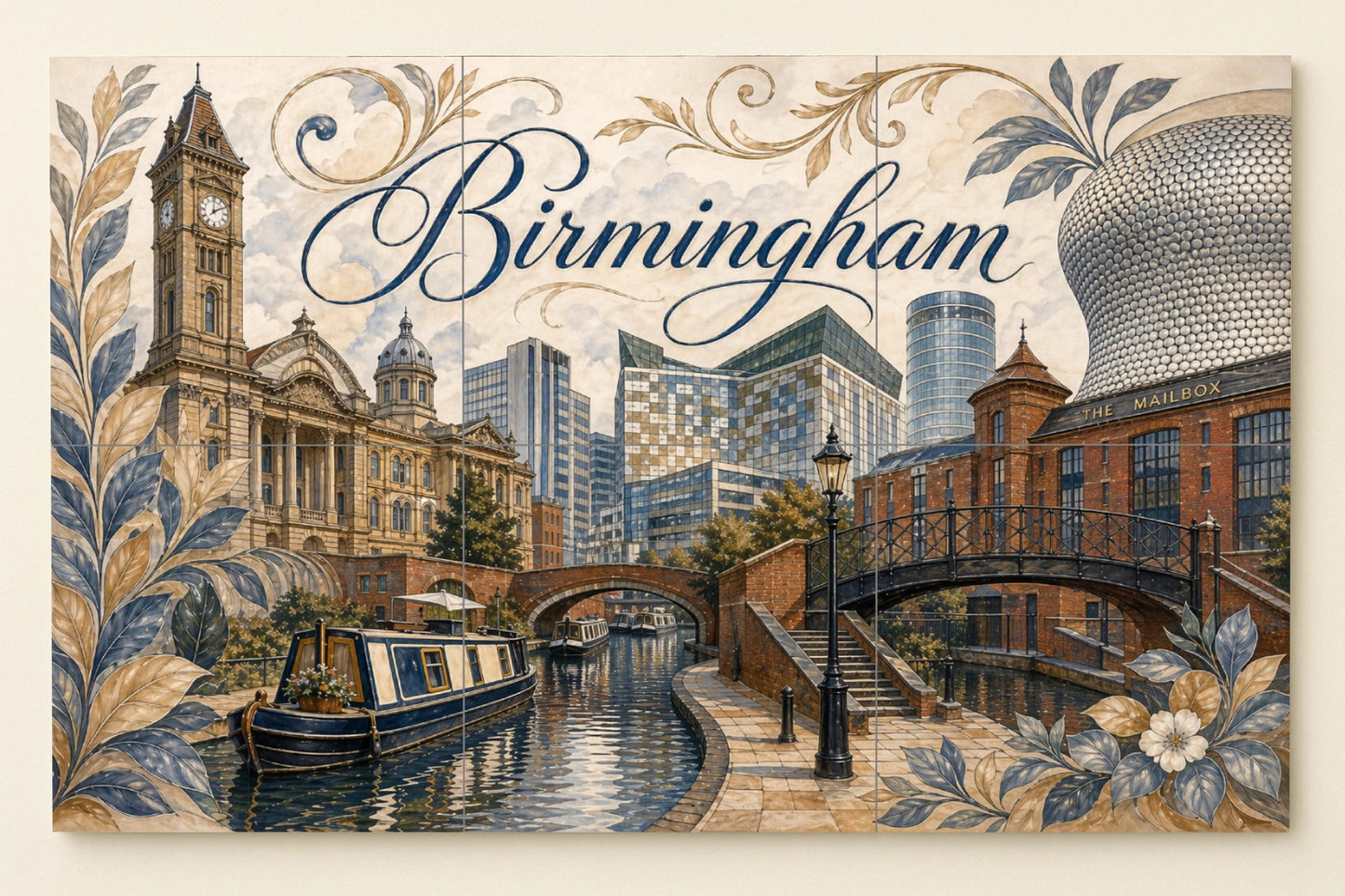 Mural de azulejos de cerámica de Birmingham, Inglaterra, arte mural…