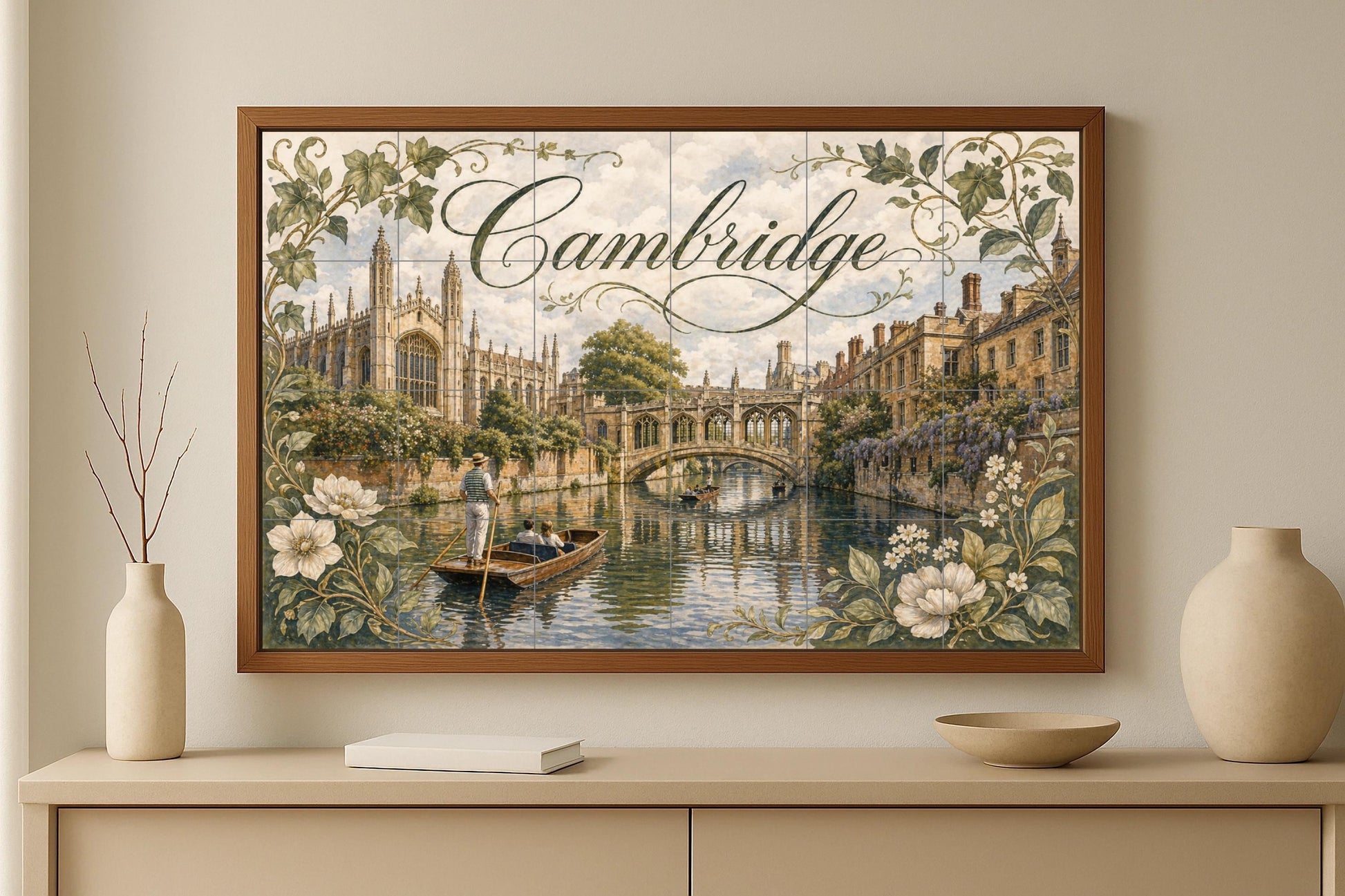 Mural de azulejos de cerámica de Cambridge, Inglaterra, arte mural…