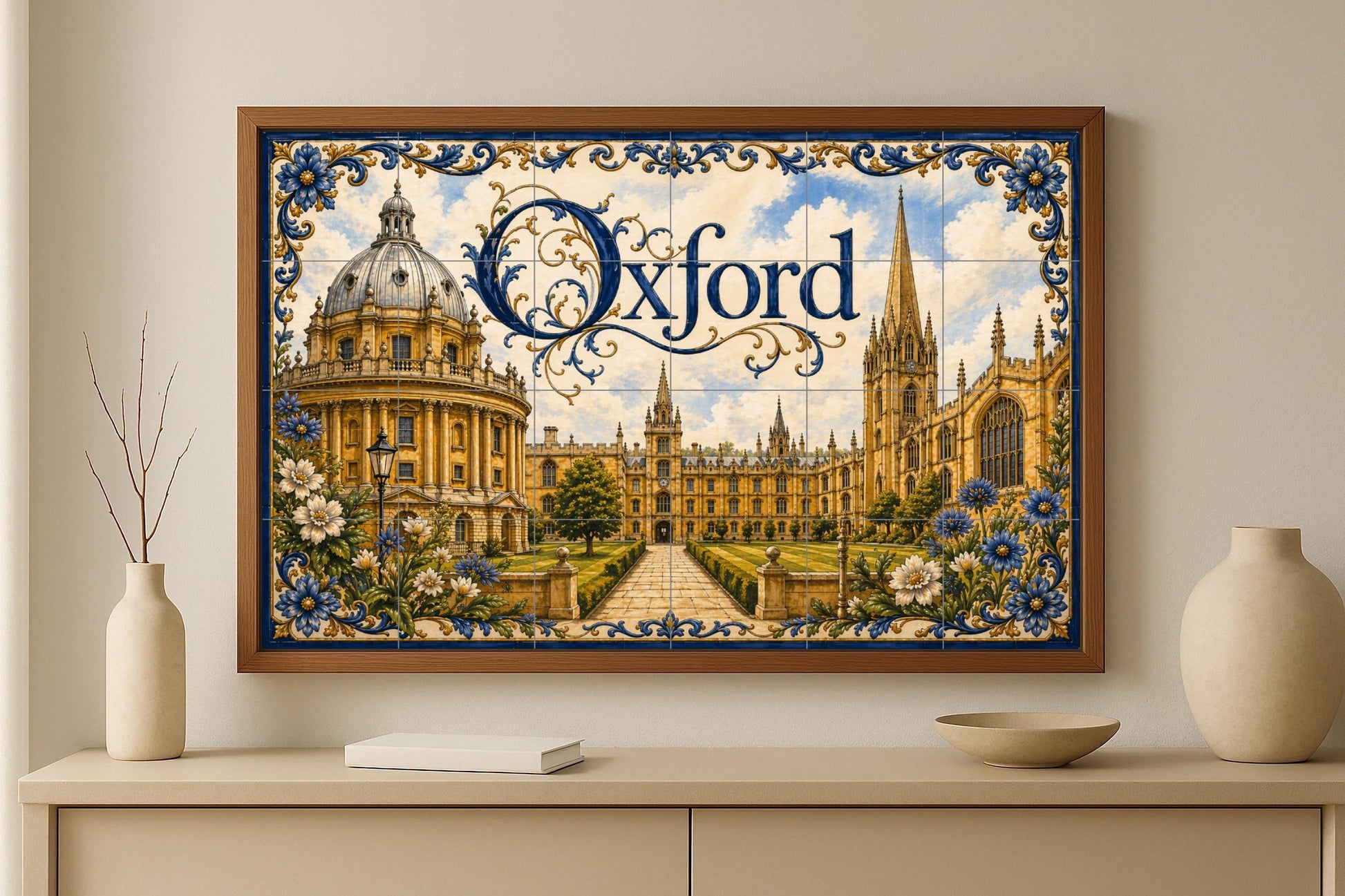 Oxford, Angleterre, Art Mural universitario — Villes et Monuments, Art Mural en Céramique