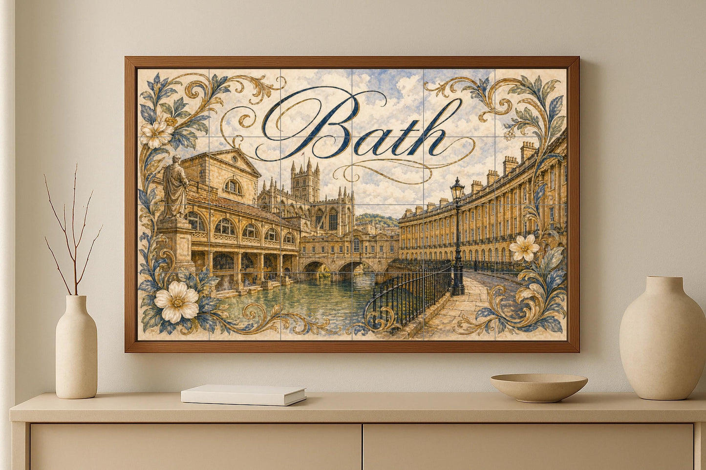 Fresque en Carrelage Bath, Angleterre, Art Mural de baños Romain — Villes et Monuments