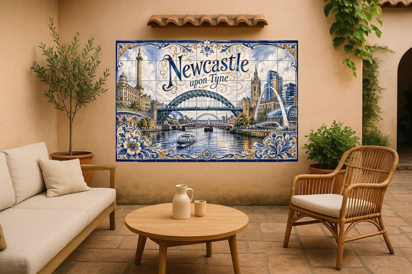 Mural de azulejos de cerámica de Newcastle upon Tyne, arte mural del…