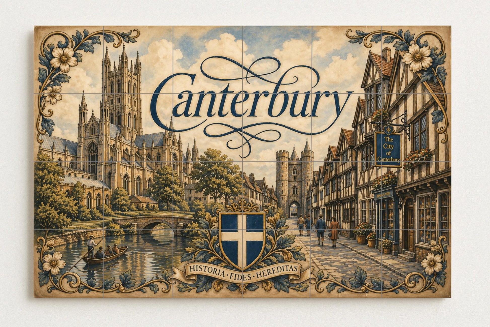 Canterbury, Arte Murale di la Cattedrale di Can · Murale Ceramico — Pannello Ornamentale
