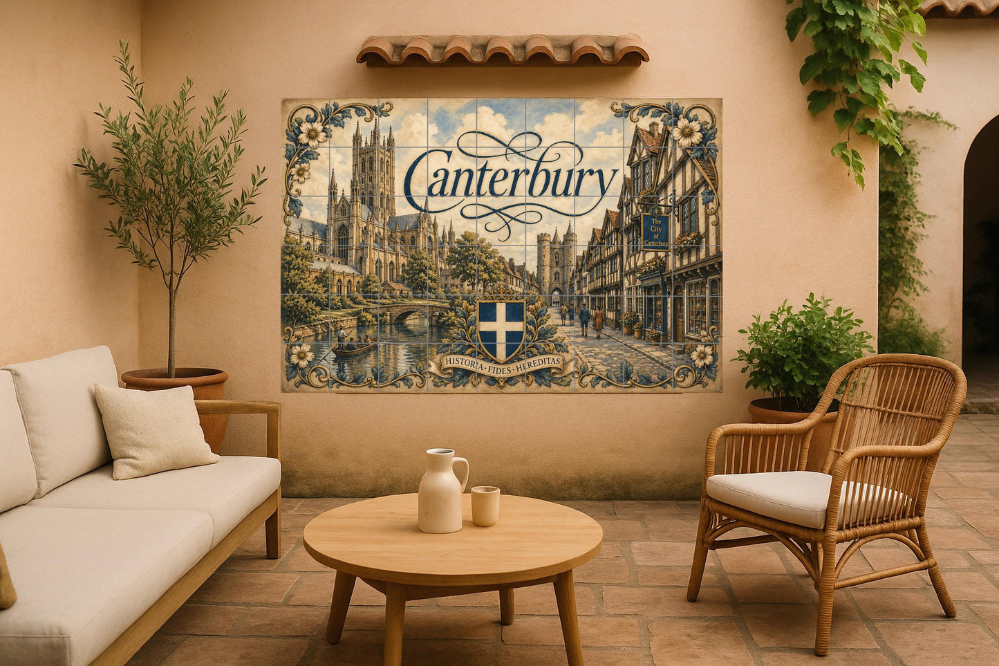 Canterbury, Arte Murale di la Cattedrale di Can · Murale Ceramico — Pannello Ornamentale