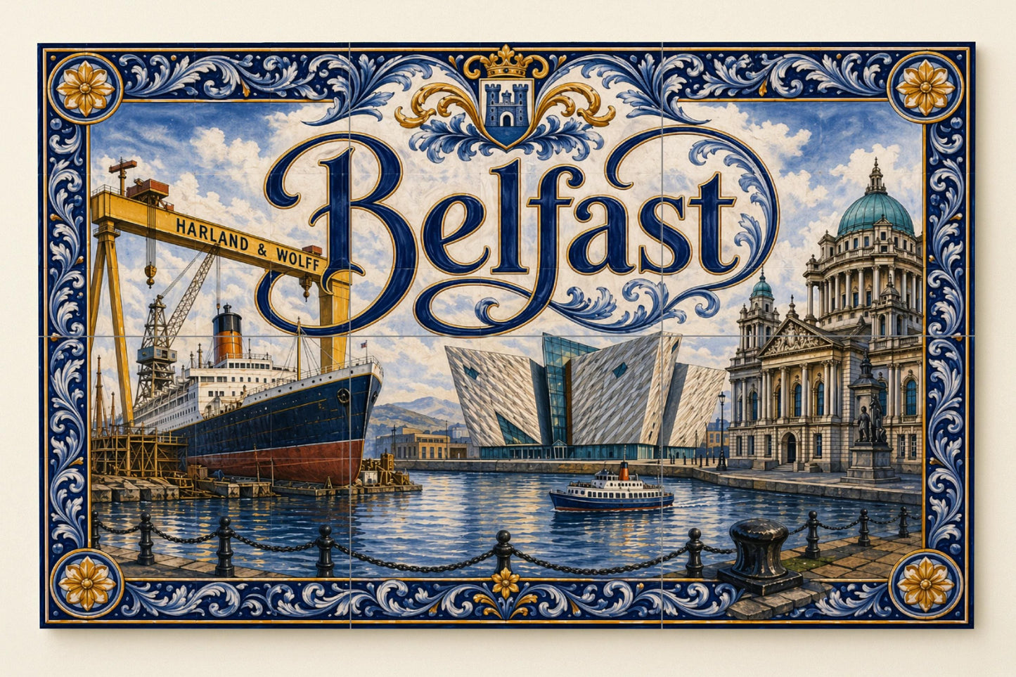 Belfast, Arte Murale di Irlanda del Norte — Decoro di Viaggio, Arte da Parete in Ceramica