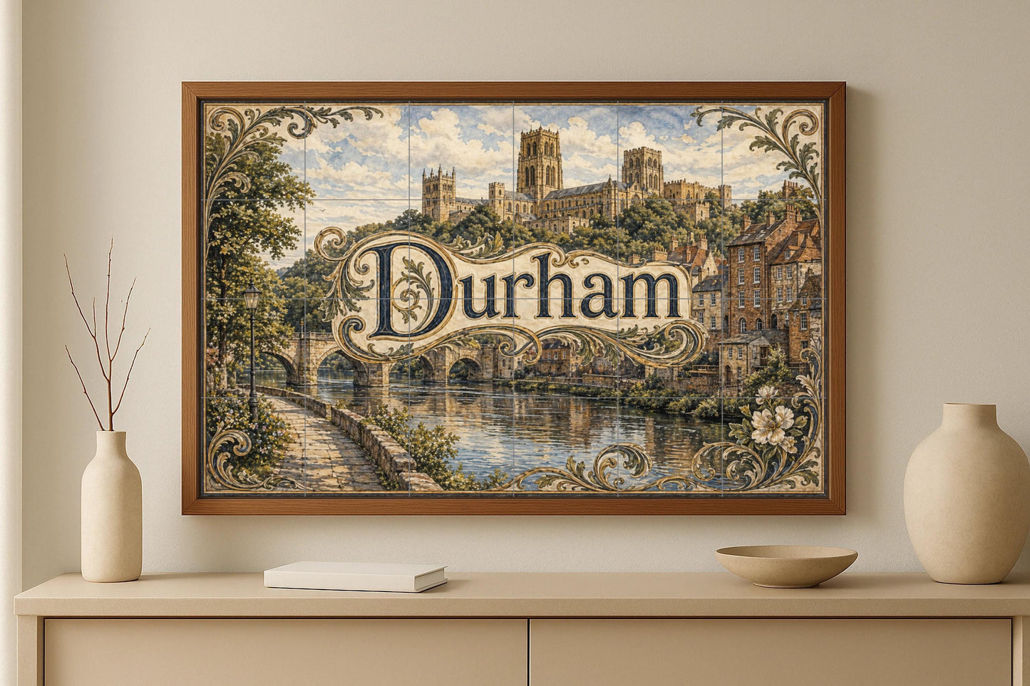 Mural de azulejos de cerámica de Durham, arte mural de la catedral de…