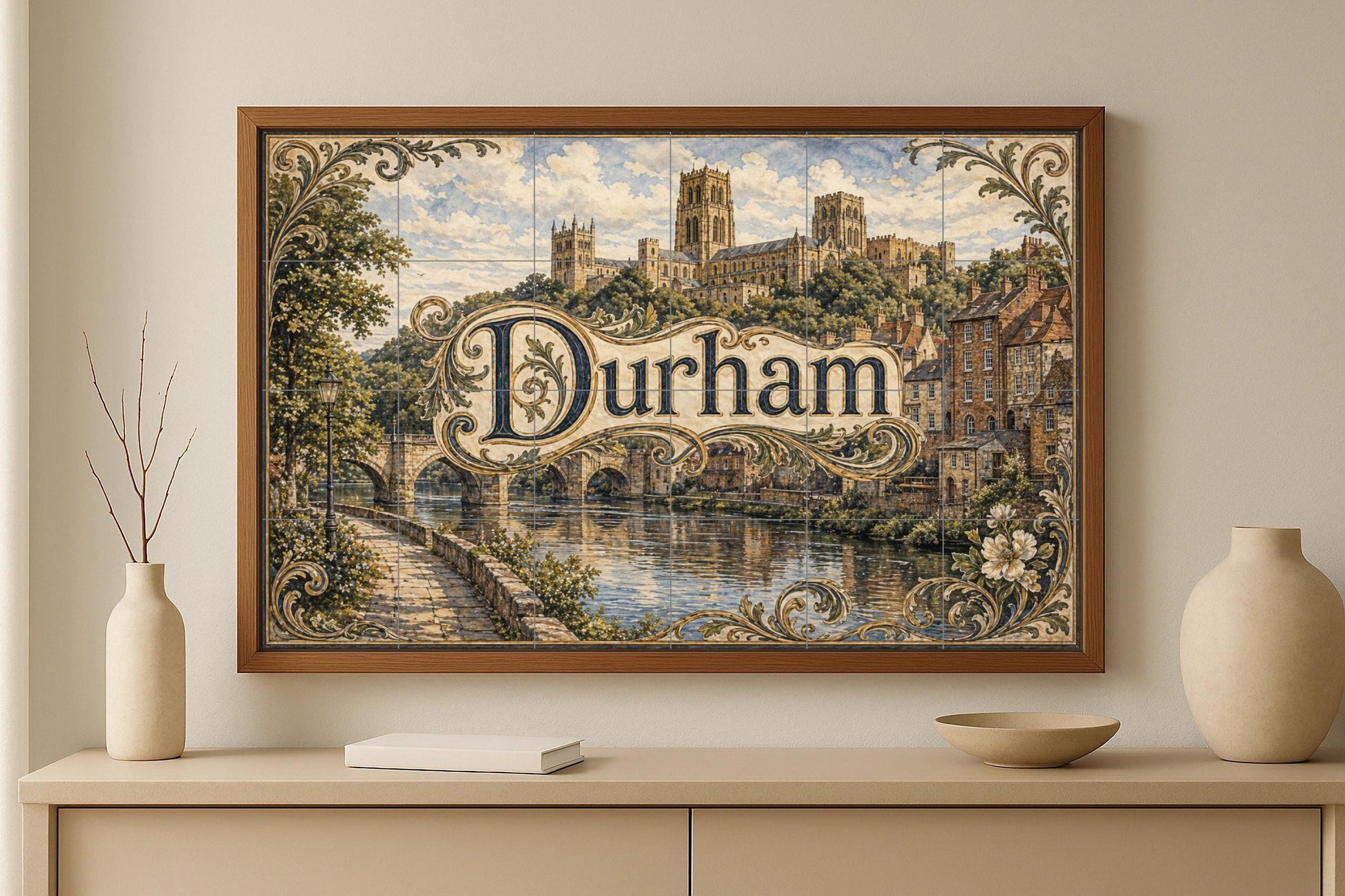 Mural de azulejos de cerámica de Durham, arte mural de la catedral de…