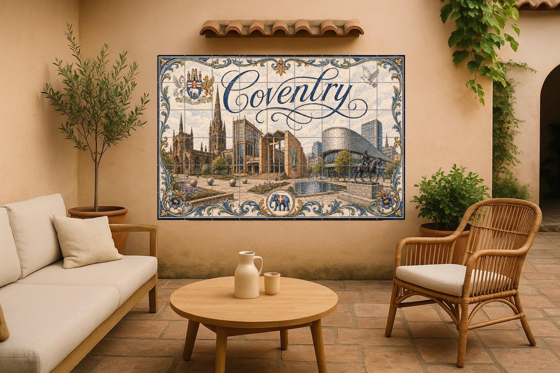 Coventry, Inglaterra, decoración artística p — Travel Wall Décor · Tile Wall Art