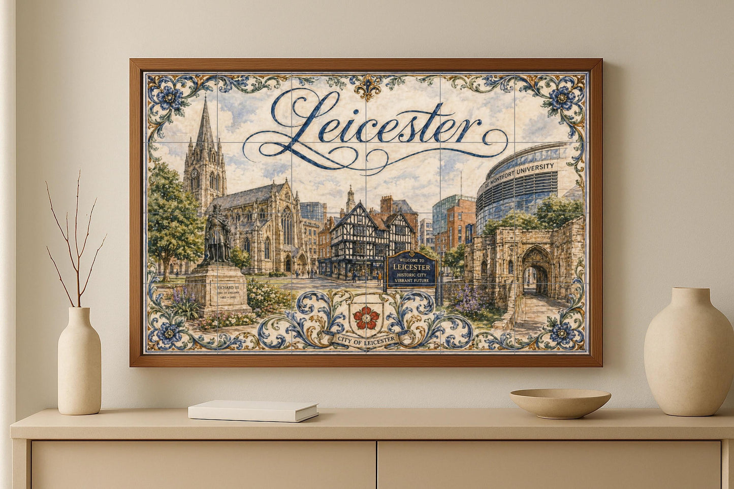 Leicester, Inglaterra, decoración artística — Decoro di Viaggio, Arte da Parete in Ceramica