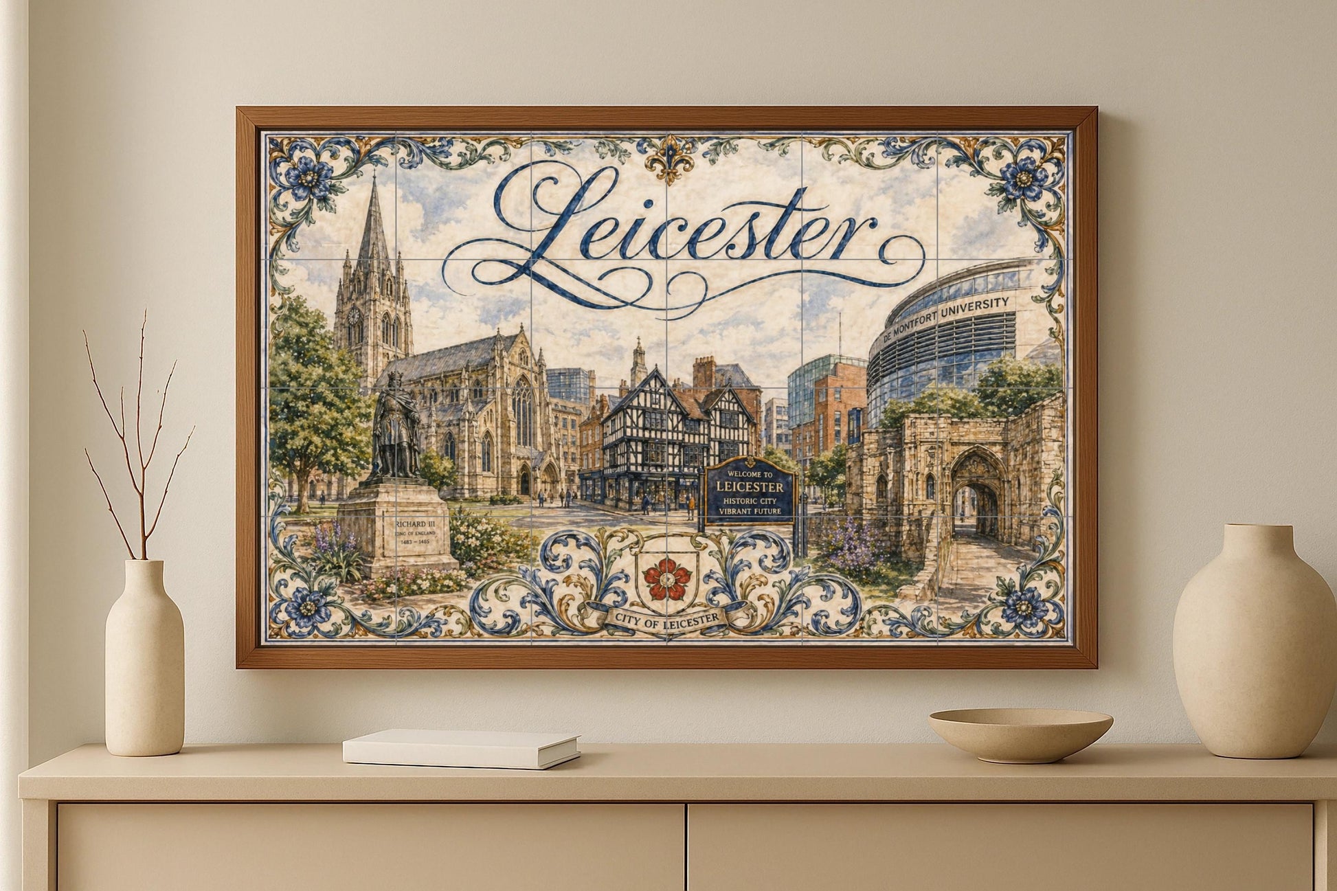 Leicester, Inglaterra, decoración artística — Decoro di Viaggio, Arte da Parete in Ceramica