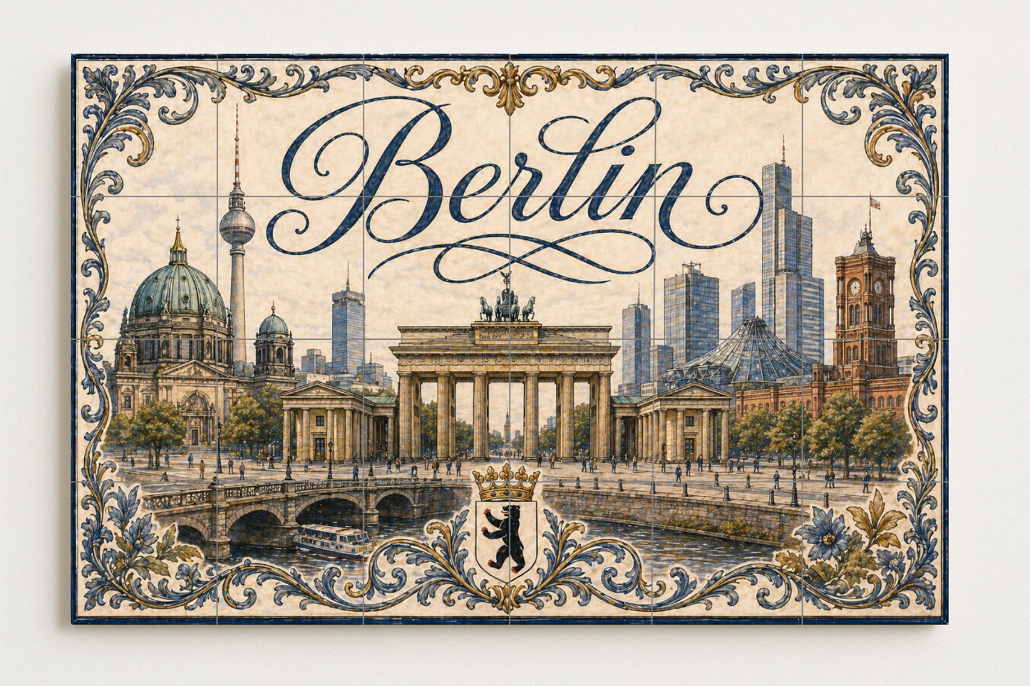Murale in Piastrelle Berlino, Germania, Porta di Brandeburgo, art — Città e Monumenti