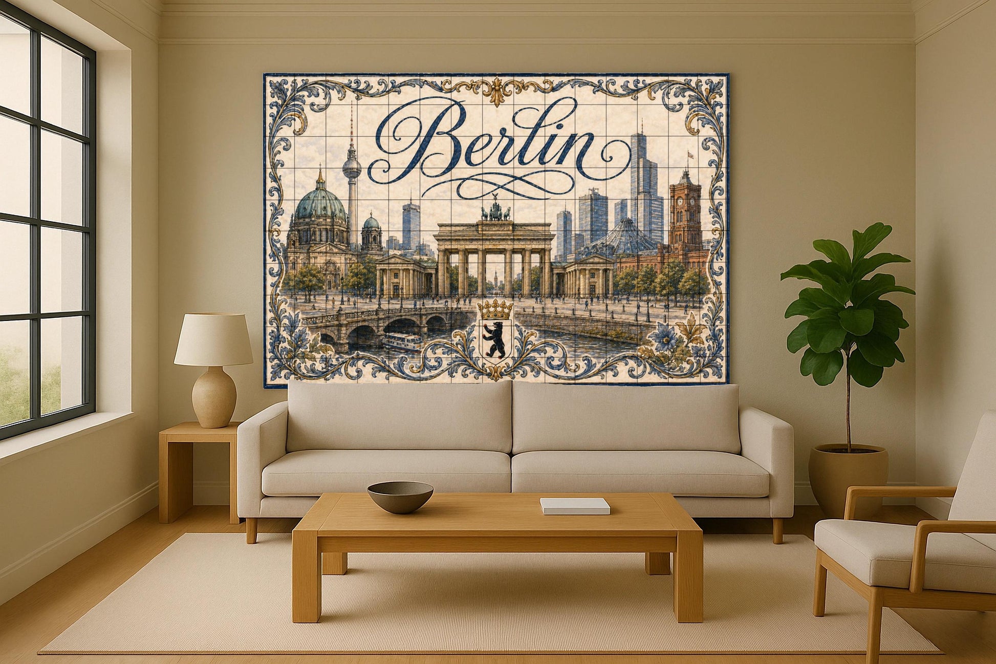 Murale in Piastrelle Berlino, Germania, Porta di Brandeburgo, art — Città e Monumenti