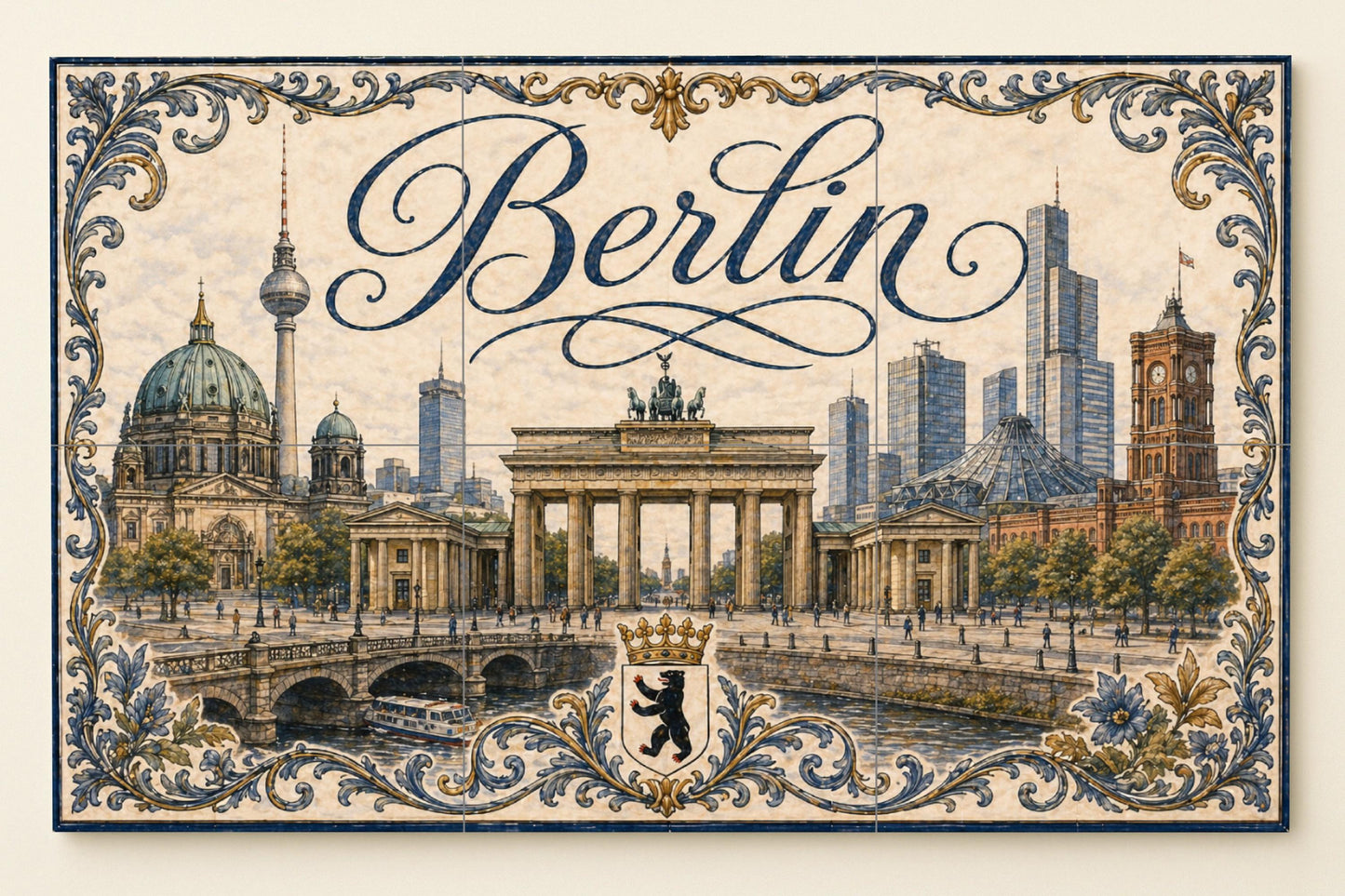 Murale in Piastrelle Berlino, Germania, Porta di Brandeburgo, art — Città e Monumenti