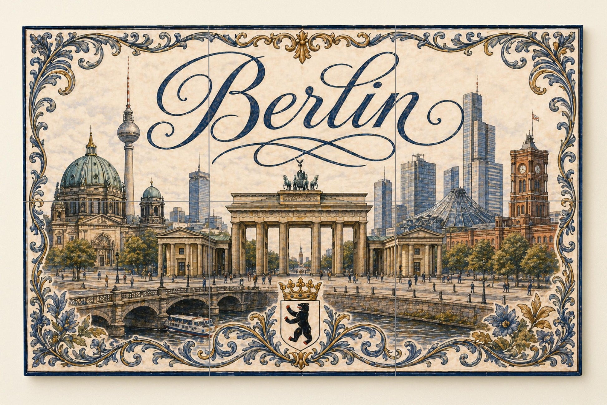 Murale in Piastrelle Berlino, Germania, Porta di Brandeburgo, art — Città e Monumenti
