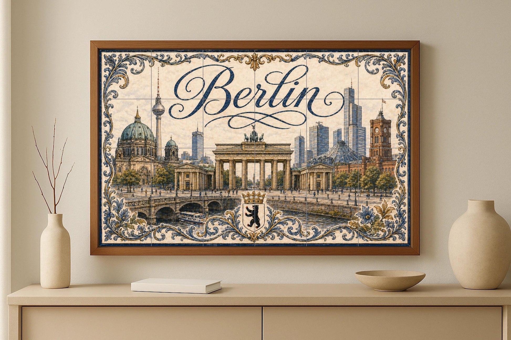 Murale in Piastrelle Berlino, Germania, Porta di Brandeburgo, art — Città e Monumenti