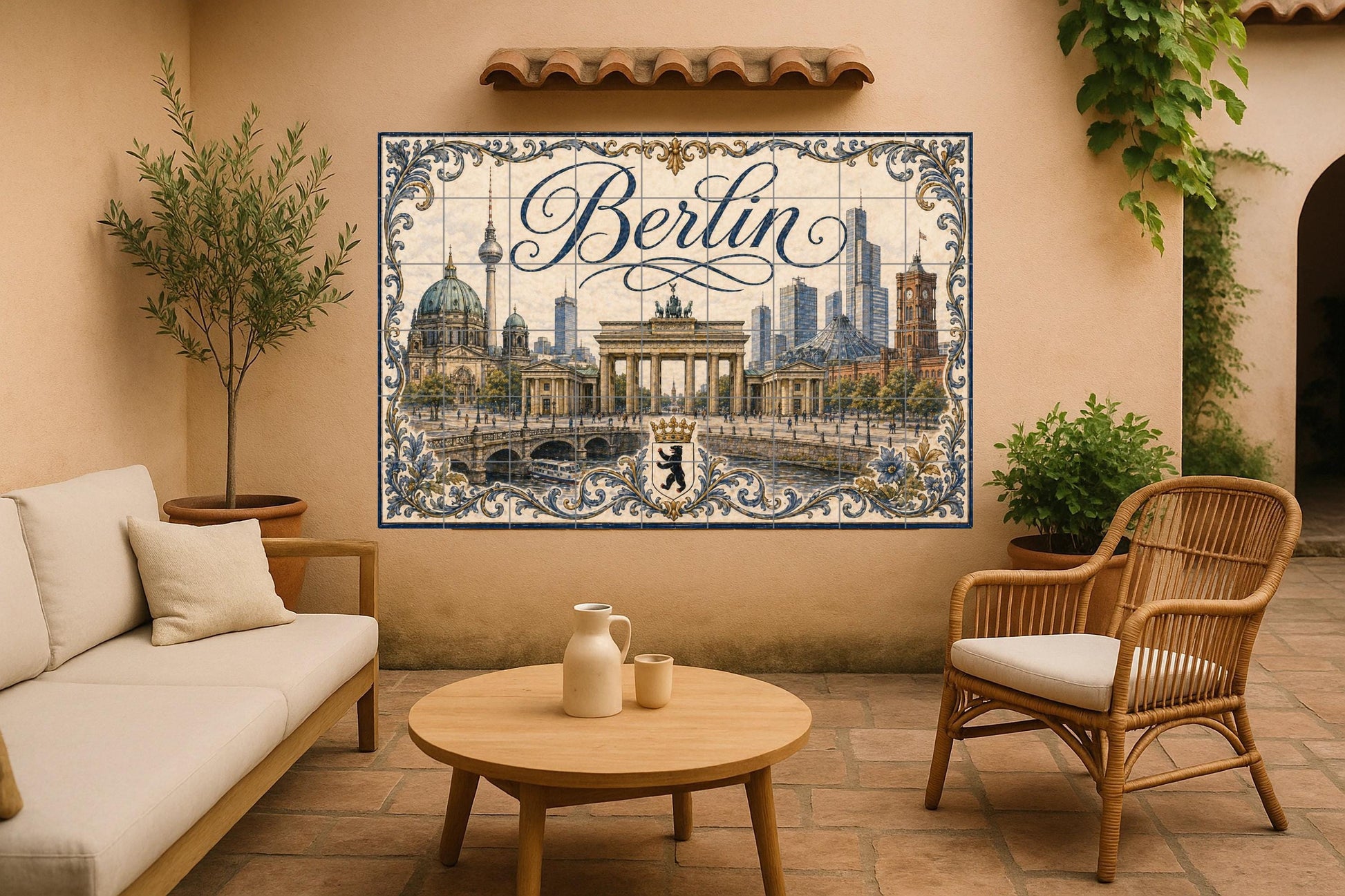 Murale in Piastrelle Berlino, Germania, Porta di Brandeburgo, art — Città e Monumenti