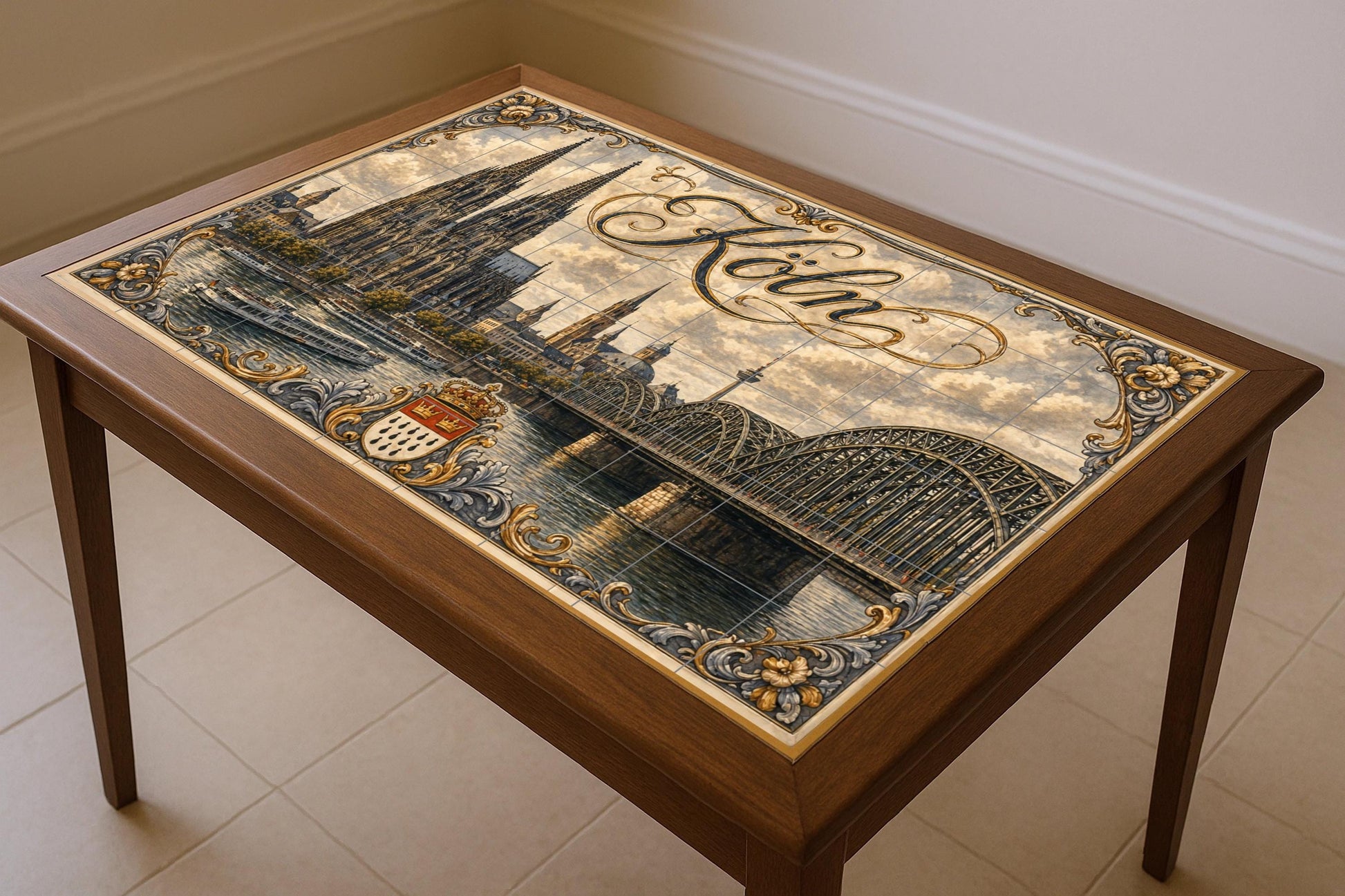 Köln, Deutschland, Kathedrale von Köln, Kunst — Fliesen-Wandbild aus Keramik · Wahrzeichen-Wandbild