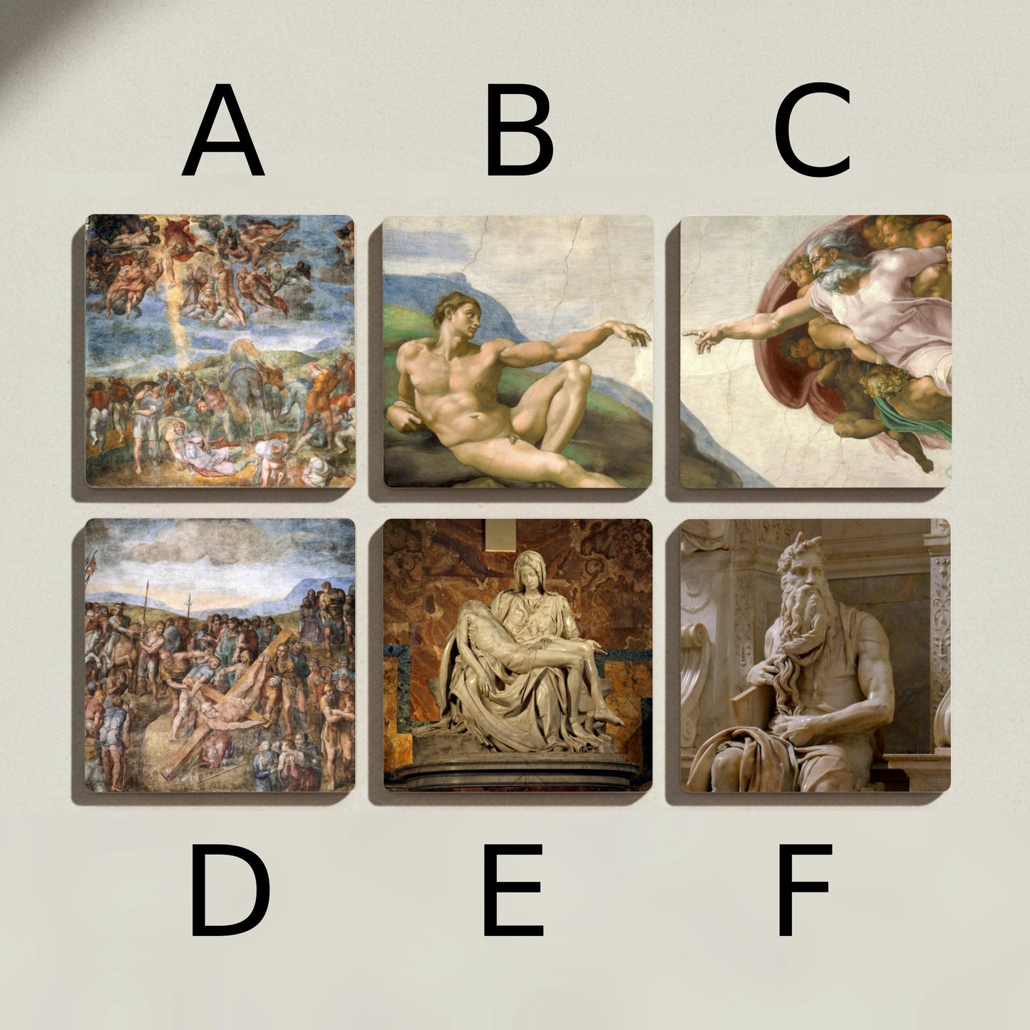 Sottobicchieri Miguel Angelo — Collezione Grandi Pittori