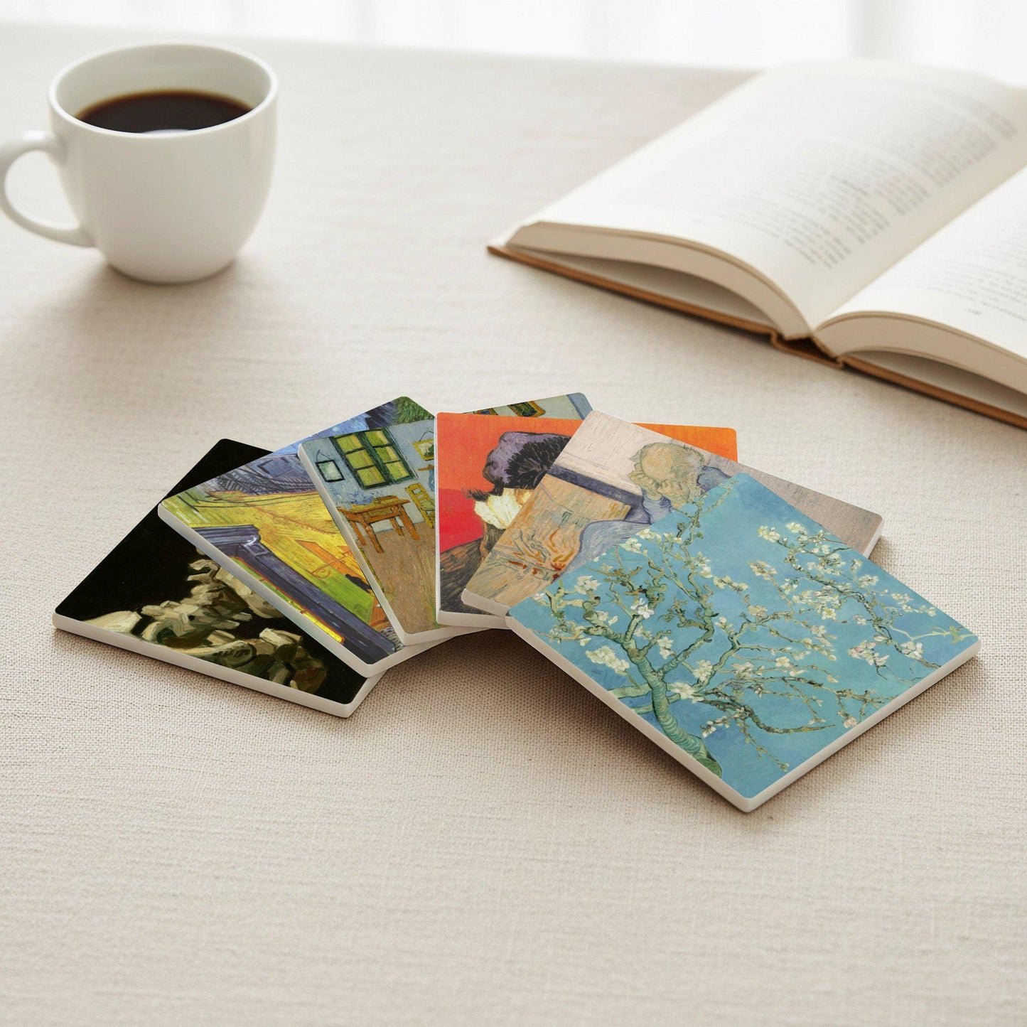 Van Gogh — Set di Sottobicchieri in Ceramica · Arte per la Tavola