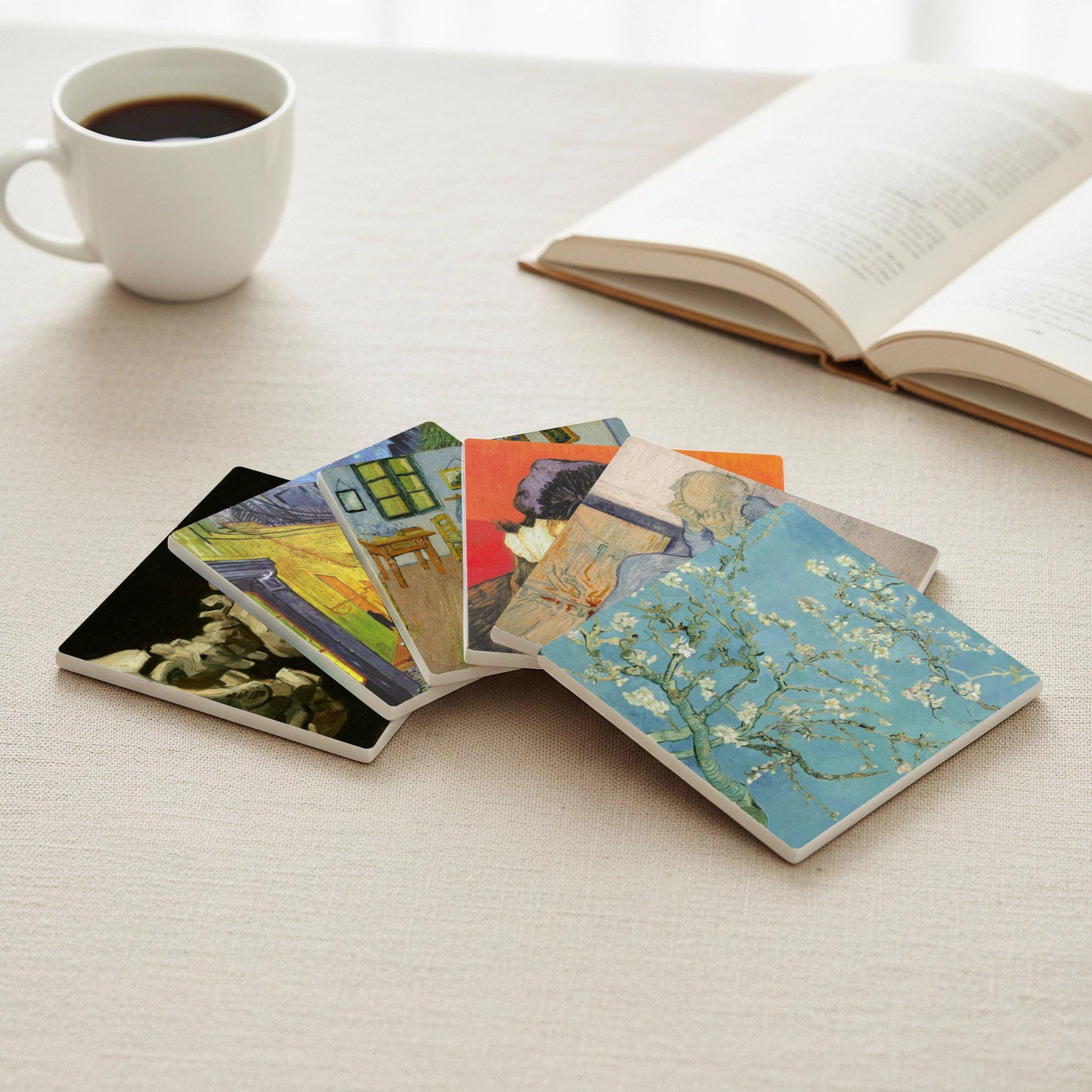 Van Gogh — Set di Sottobicchieri in Ceramica · Arte per la Tavola