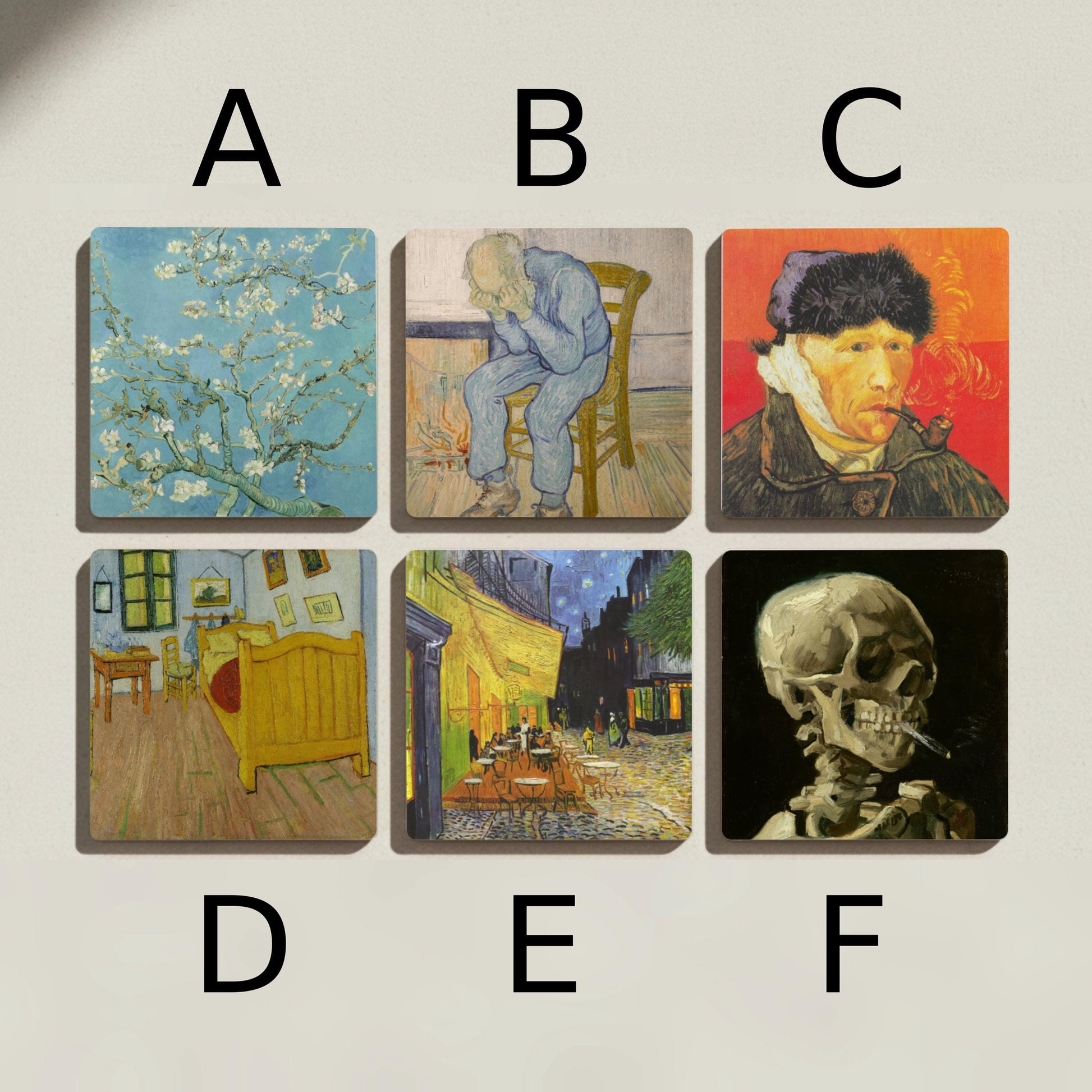 Van Gogh — Set di Sottobicchieri in Ceramica · Arte per la Tavola