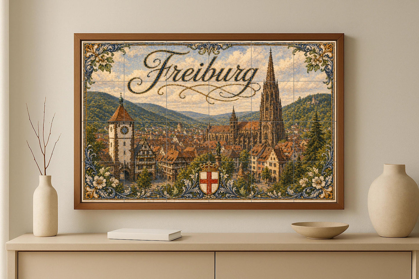 Friburgo, Allemagne, Art Mural de Paysage ur — Fresque Murale en Carreaux de Céramique · Décor Mural Voyage