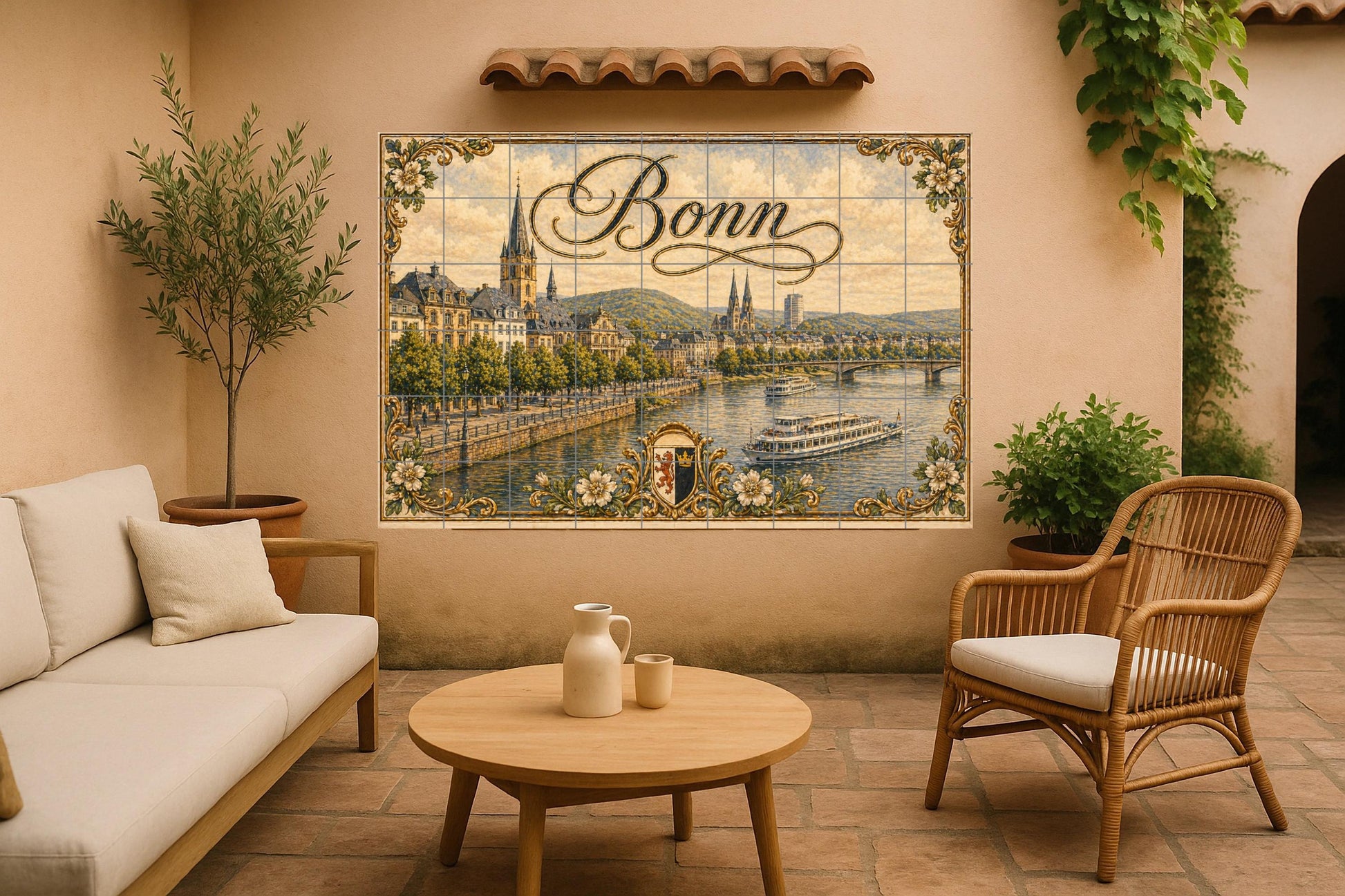 Bonn, Allemagne, Art Mural de Paysage Urbain · Fresque Céramique — Villes et Monuments