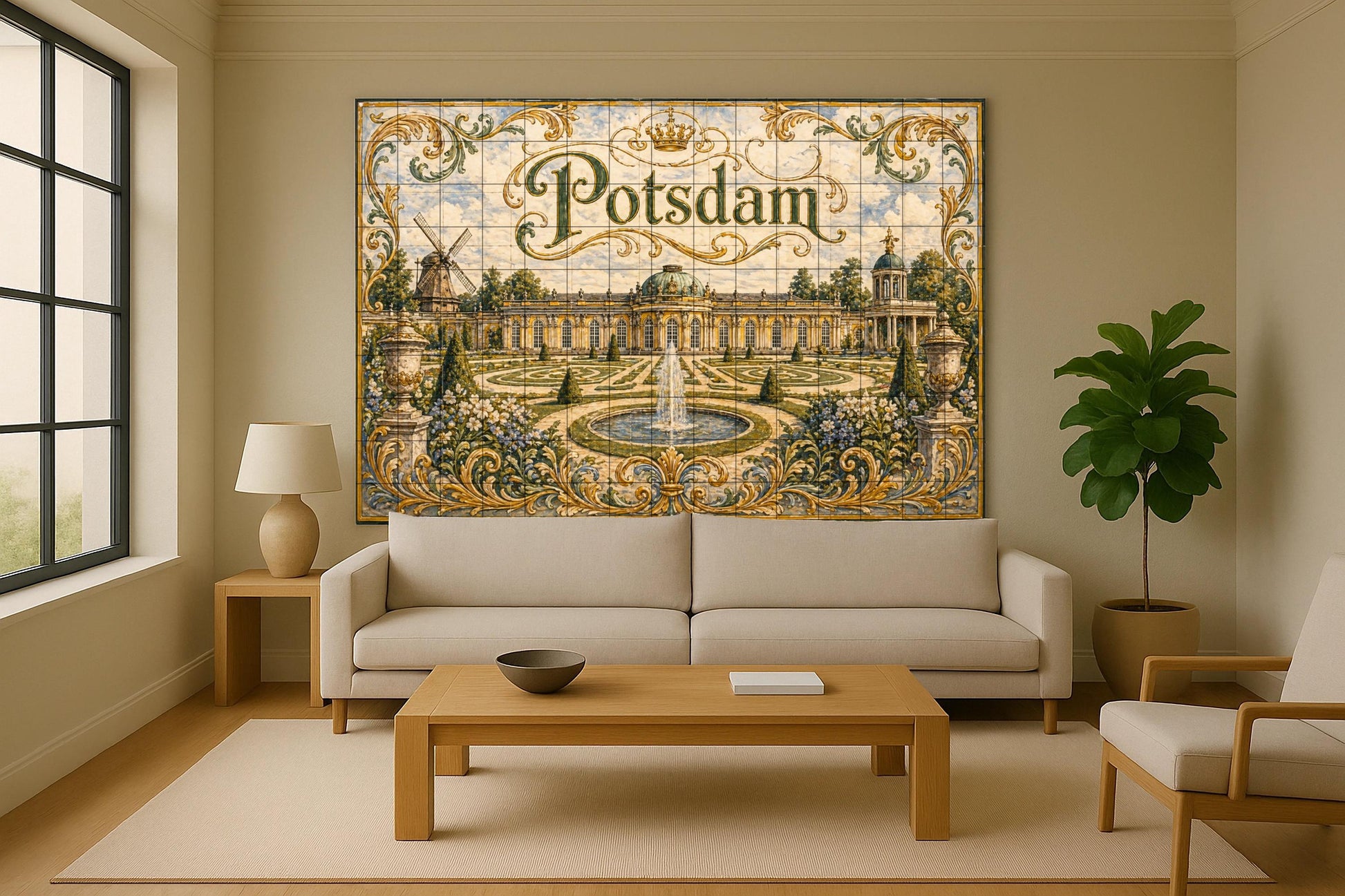 Du Palais de Potsdam, Art Mural pour le Jard — Paysage Botanique, Art Mural en Céramique