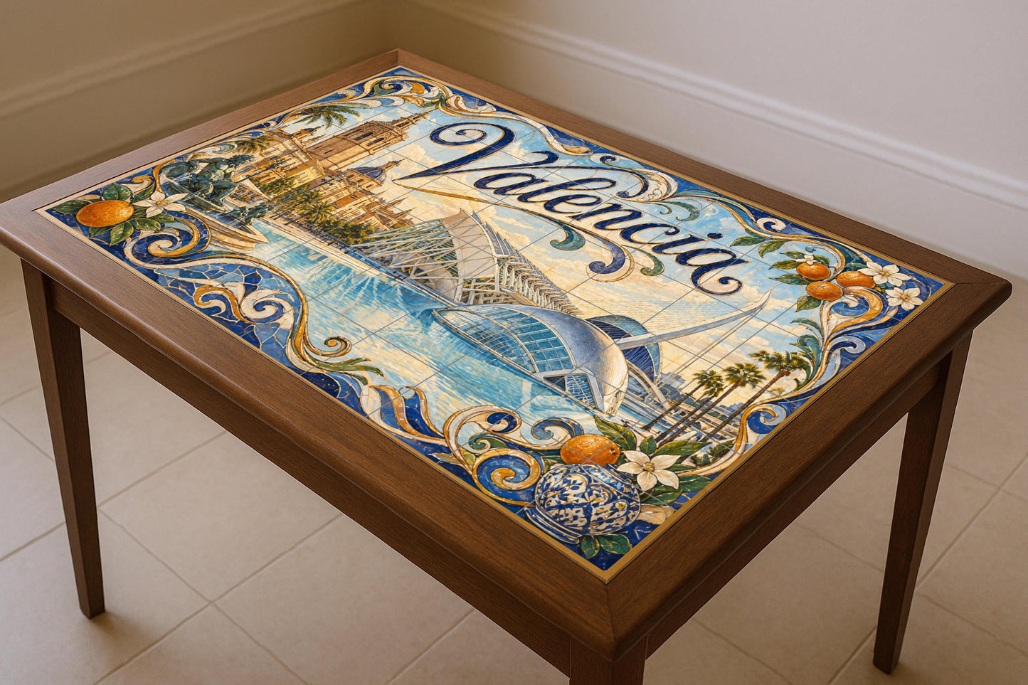 Mural de azulejos cerámicos de Valencia, Ciudad de las Artes y las…