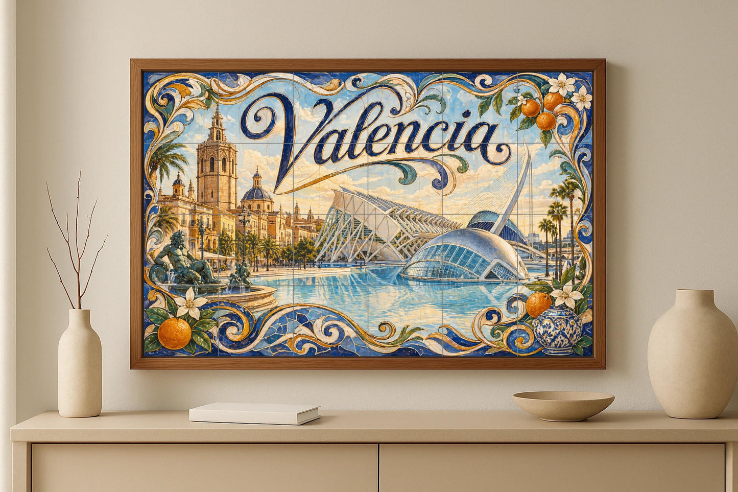 Mural de azulejos cerámicos de Valencia, Ciudad de las Artes y las…