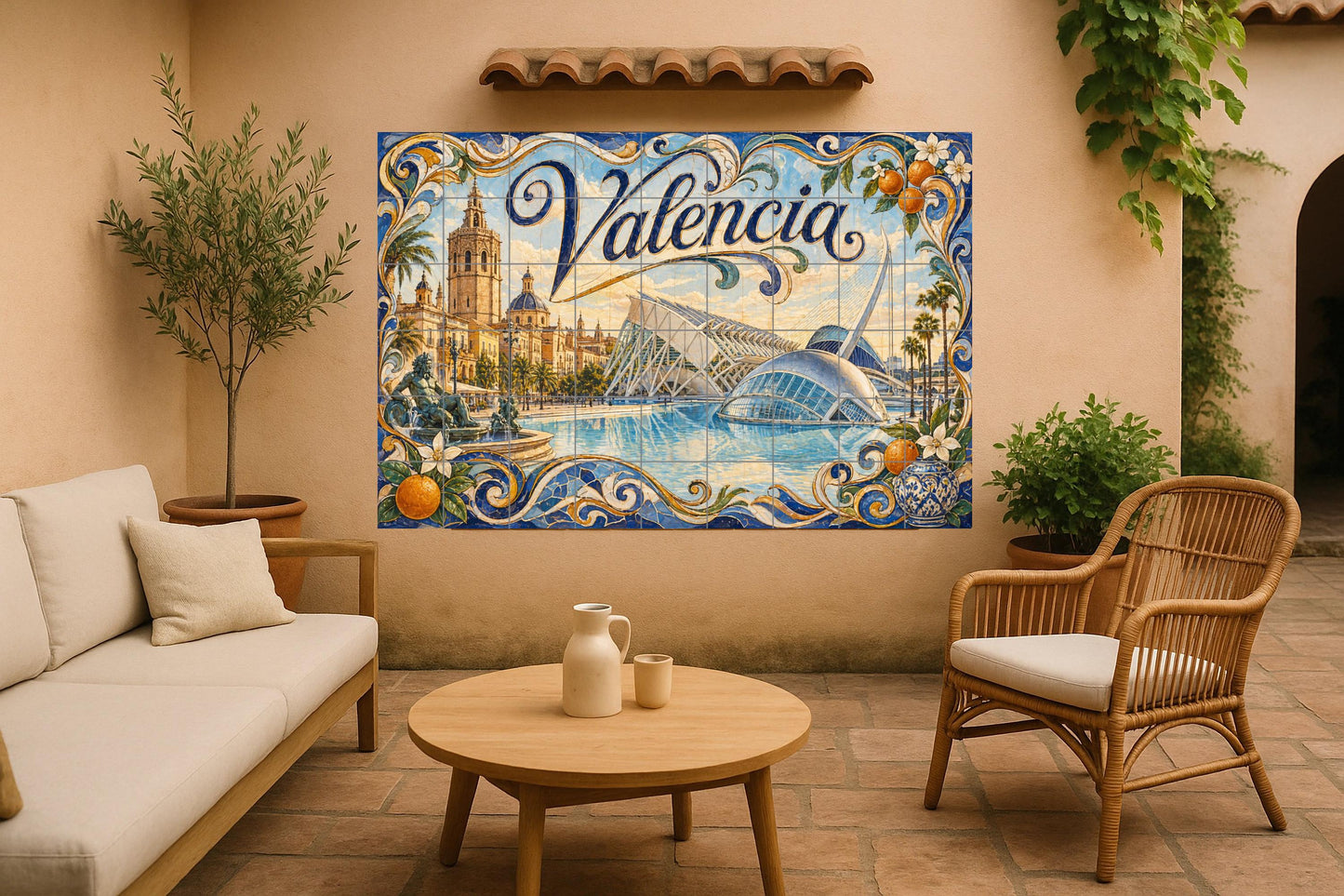 Mural de azulejos cerámicos de Valencia, Ciudad de las Artes y las…