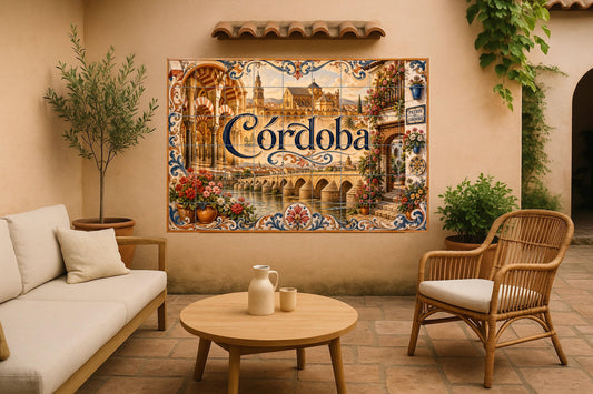 La Mezquita de Córdoba, decoración de pared — Cityscape in Tile · Ceramic Tile Mural