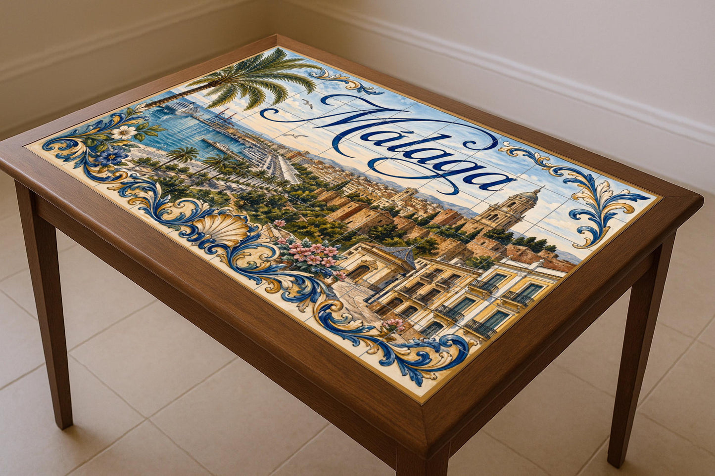 Fliesenbild Mediterránea de Málaga, decoración de pared and — Wahrzeichen-Wandbild