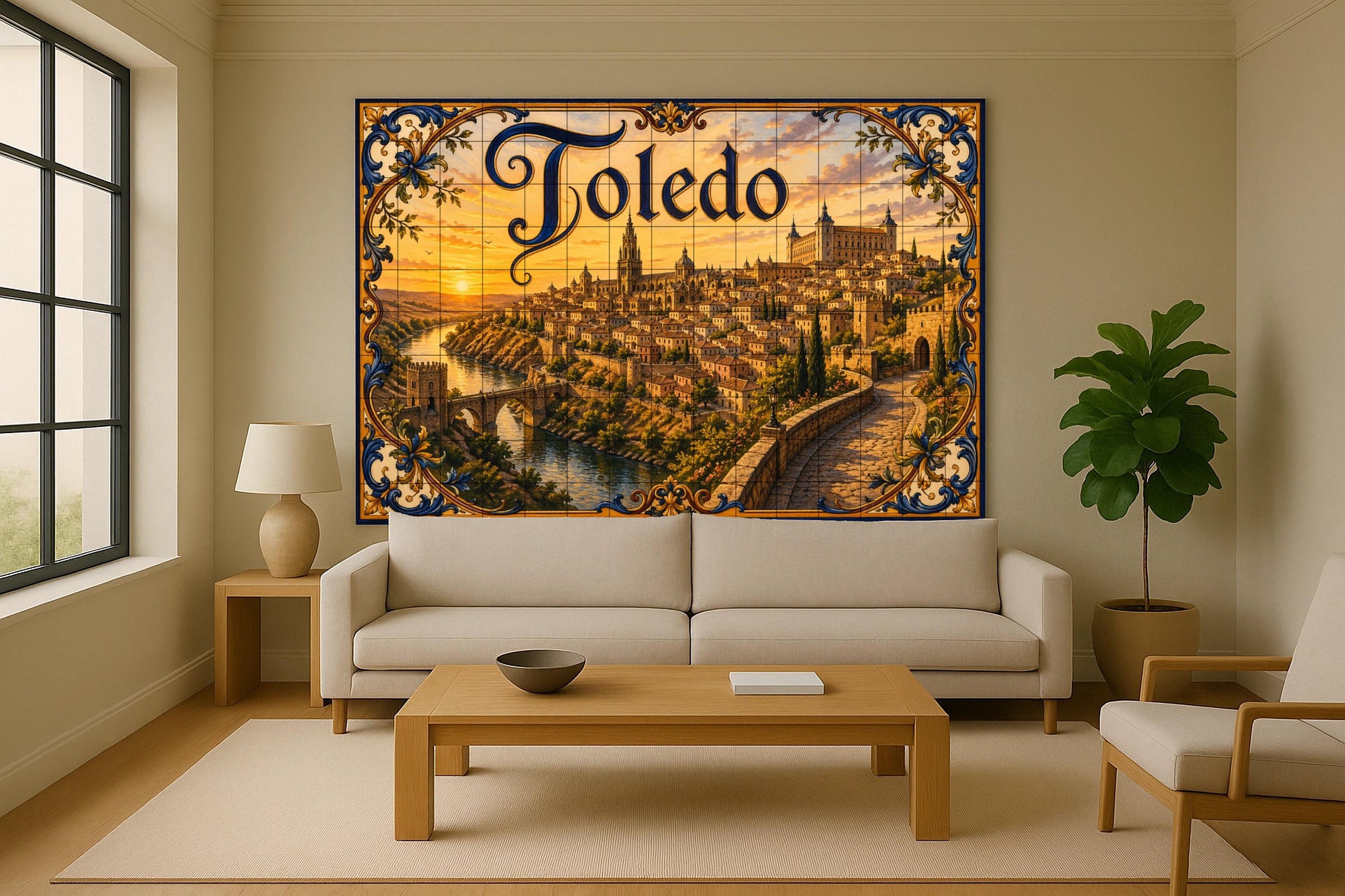 Del Alcázar de Toledo, decoración de pared hist — Città e Monumenti, Arte da Parete in Ceramica