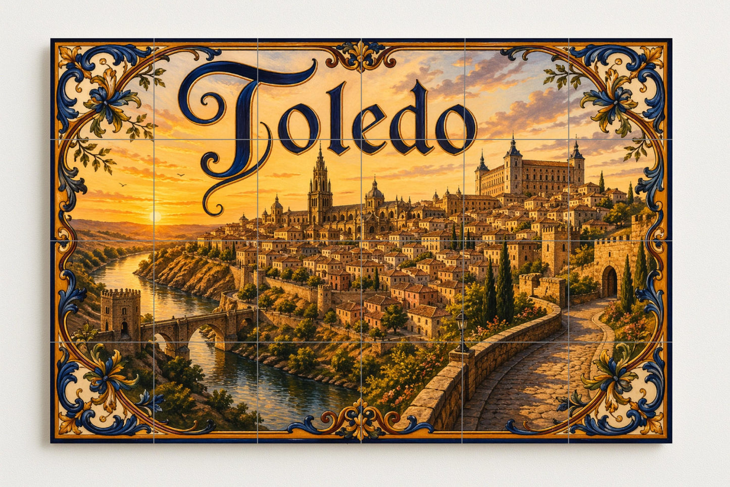 Del Alcázar de Toledo, decoración de pared hist — Città e Monumenti, Arte da Parete in Ceramica