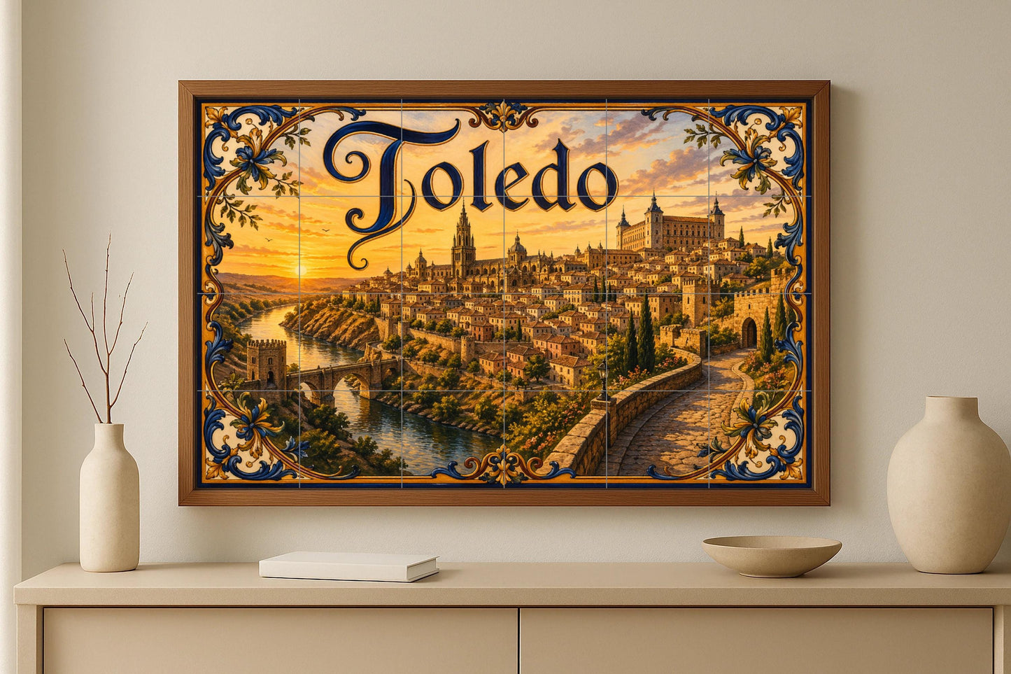 Del Alcázar de Toledo, decoración de pared hist — Città e Monumenti, Arte da Parete in Ceramica