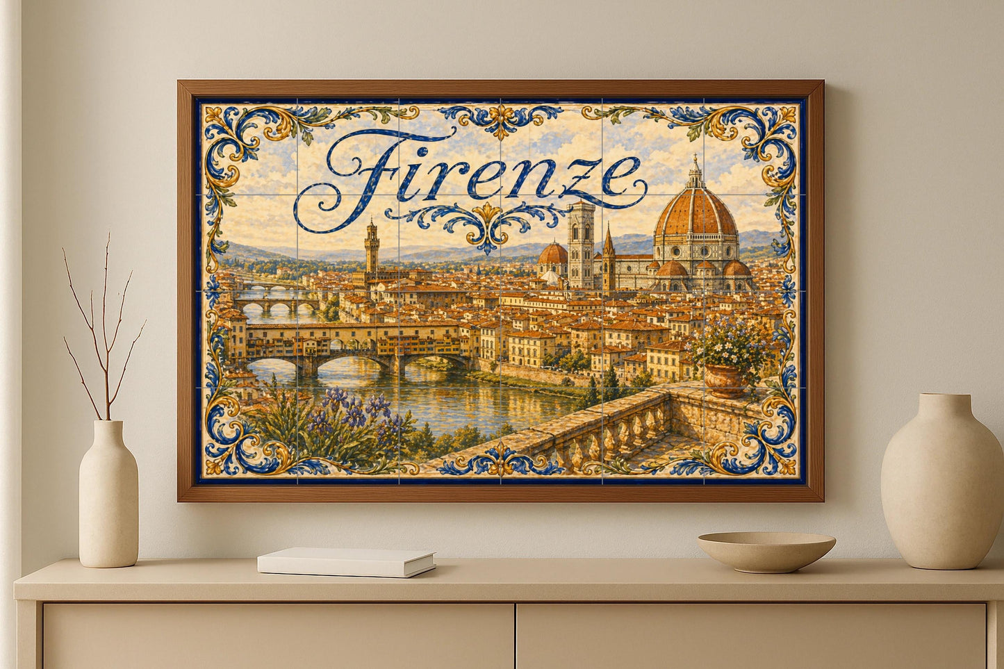 Fresque en Carrelage Del Duomo de Florencia, decoración de pared ren — Villes et Monuments